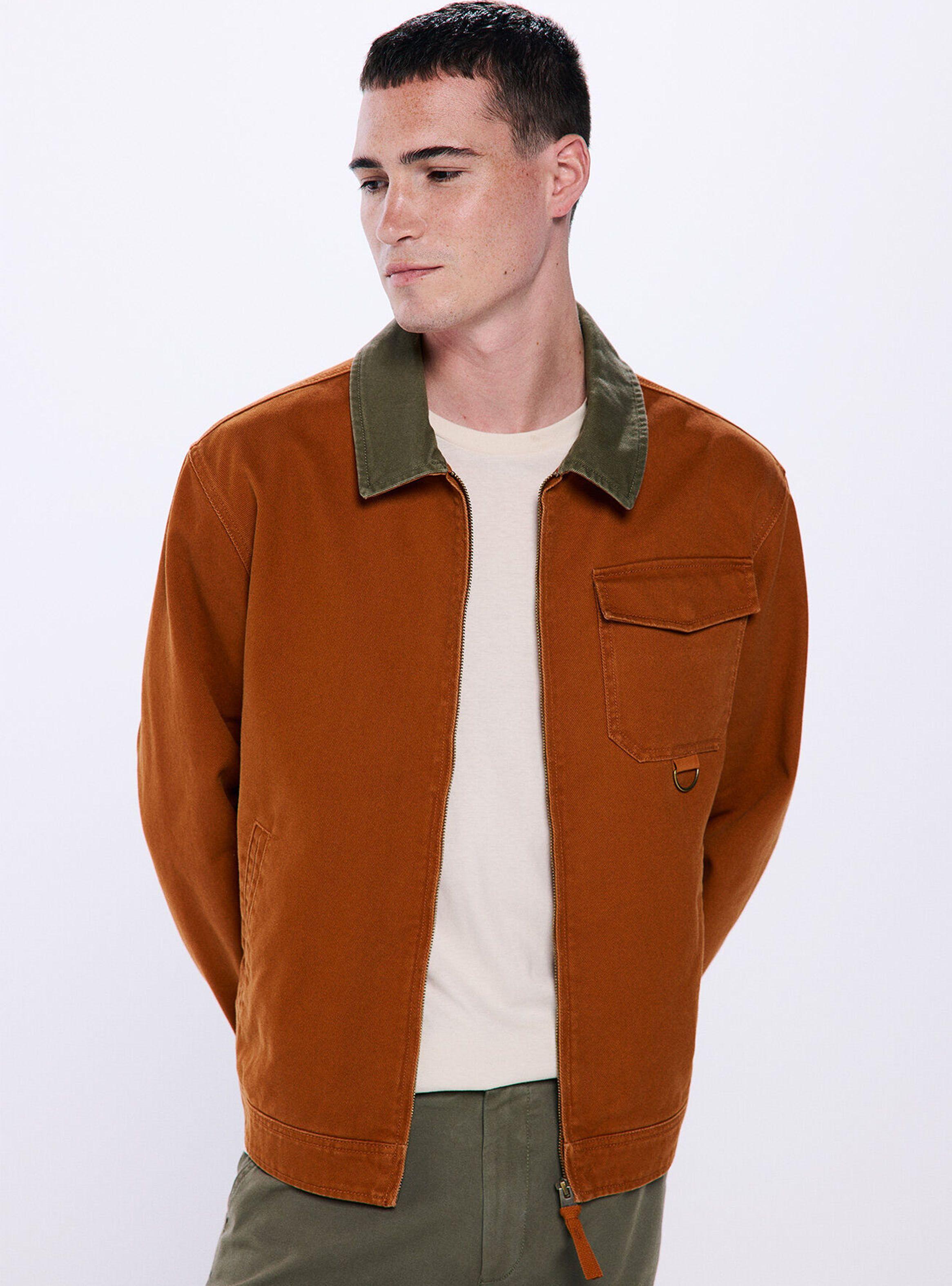 Chaqueta Algodón Lavada Contraste-2