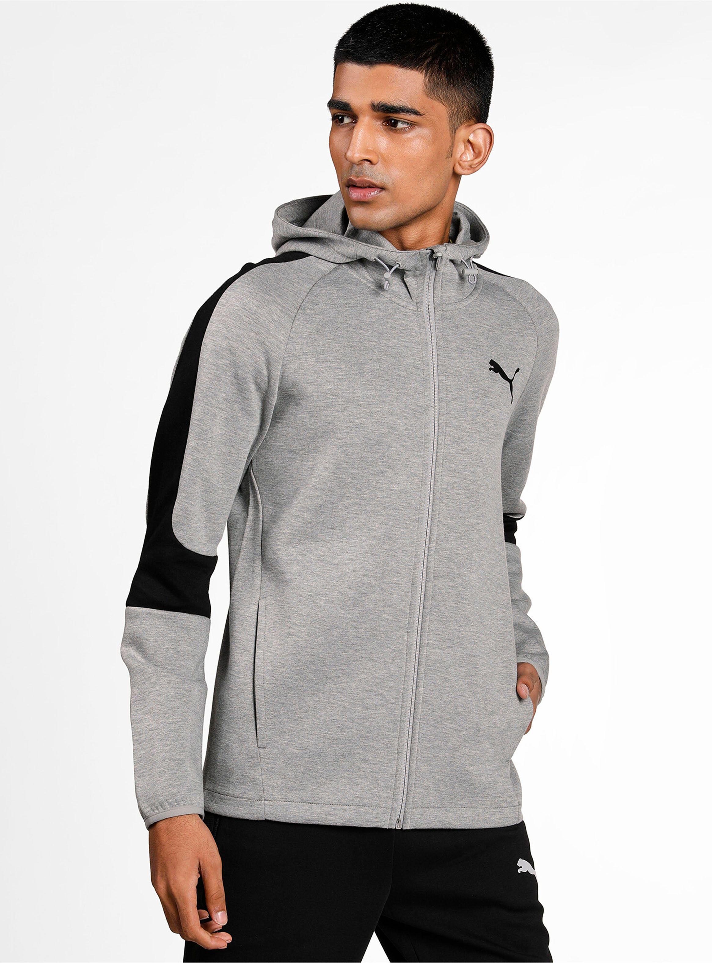 Polerón Evostripe Core Fz Hoodie Gris Hombre-0