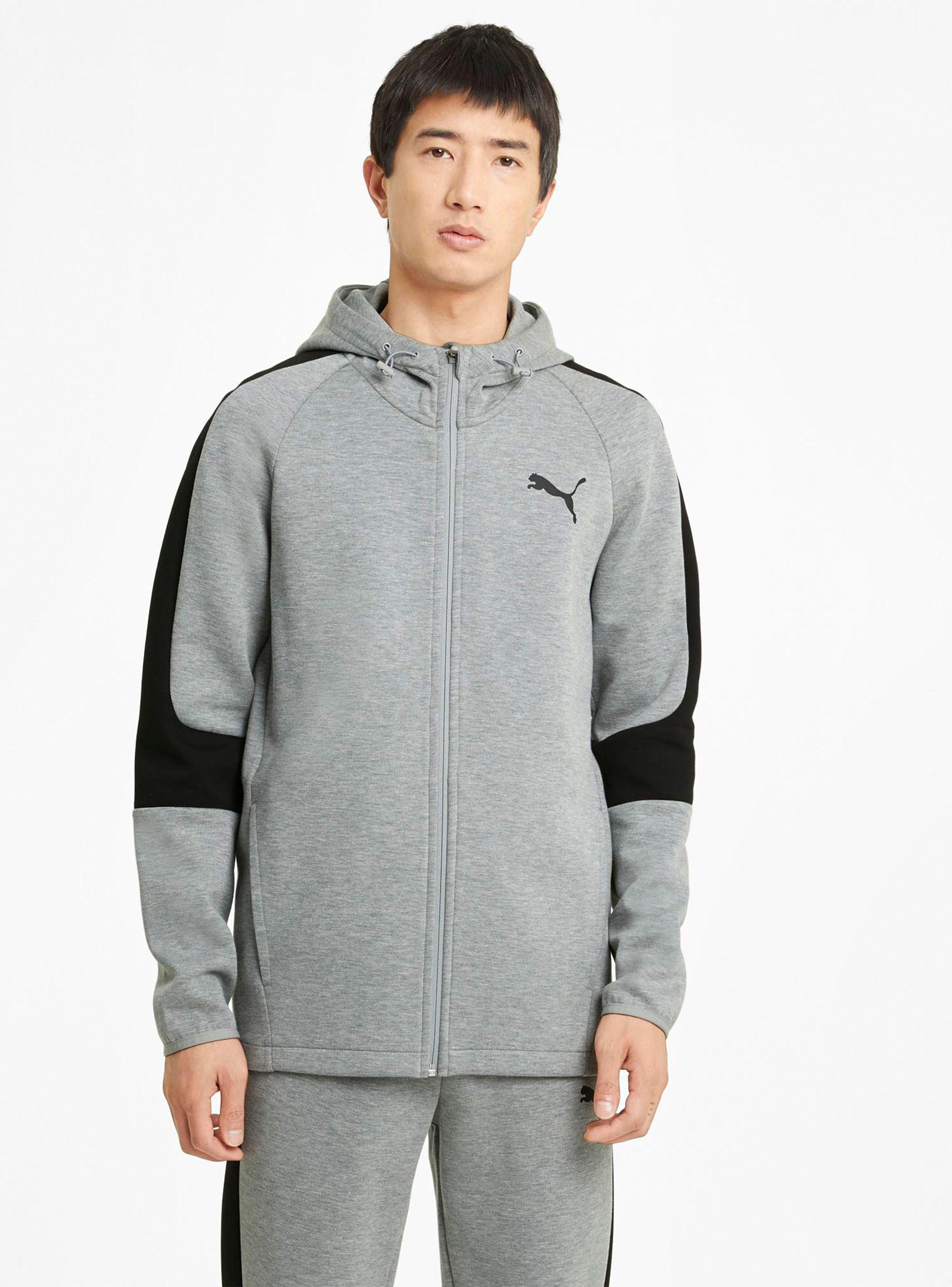 Polerón Evostripe Core Fz Hoodie Gris Hombre-3