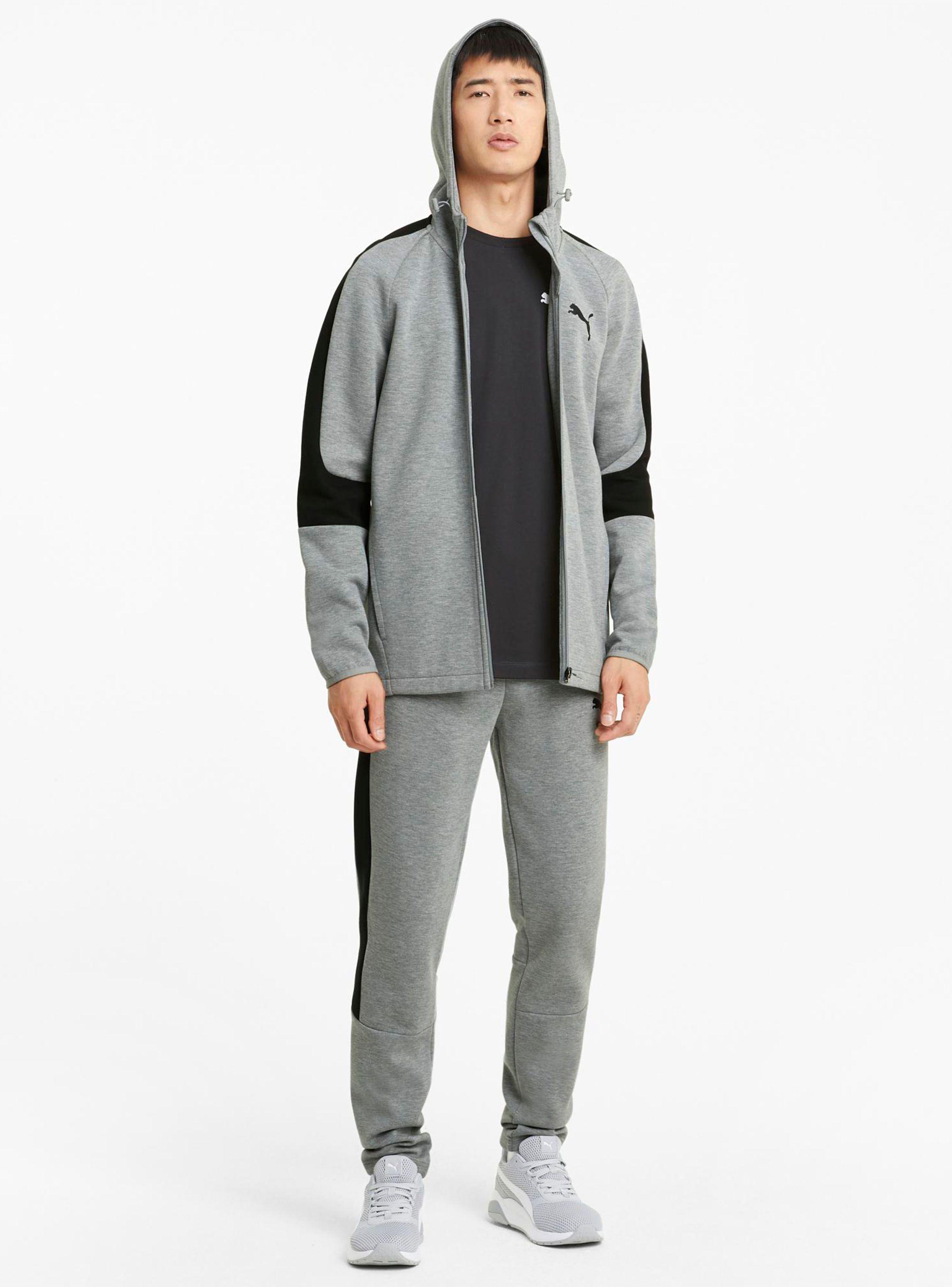 Polerón Evostripe Core Fz Hoodie Gris Hombre-4