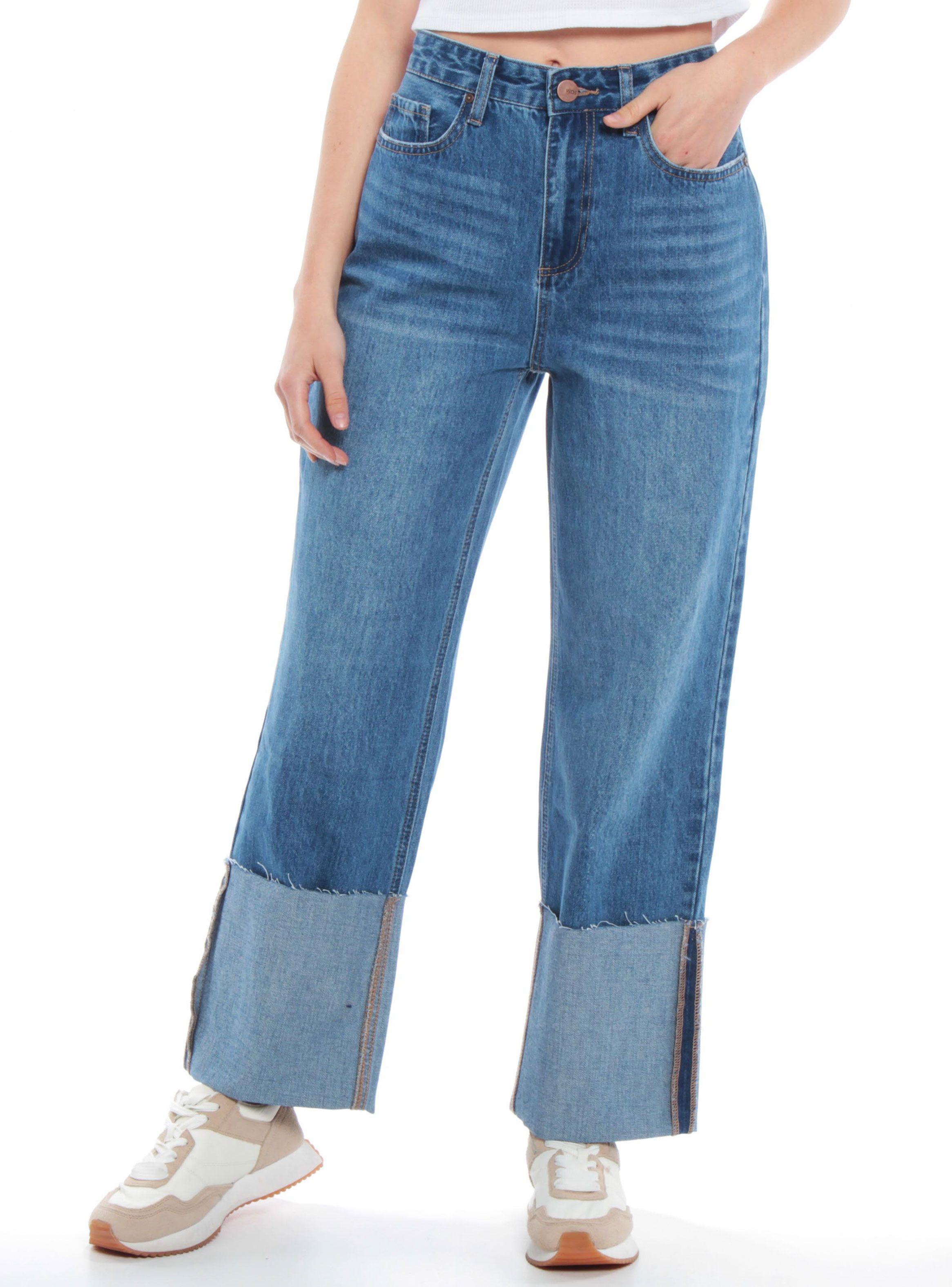 Jeans Cropped Tiro Alto Basta Roll Up-0