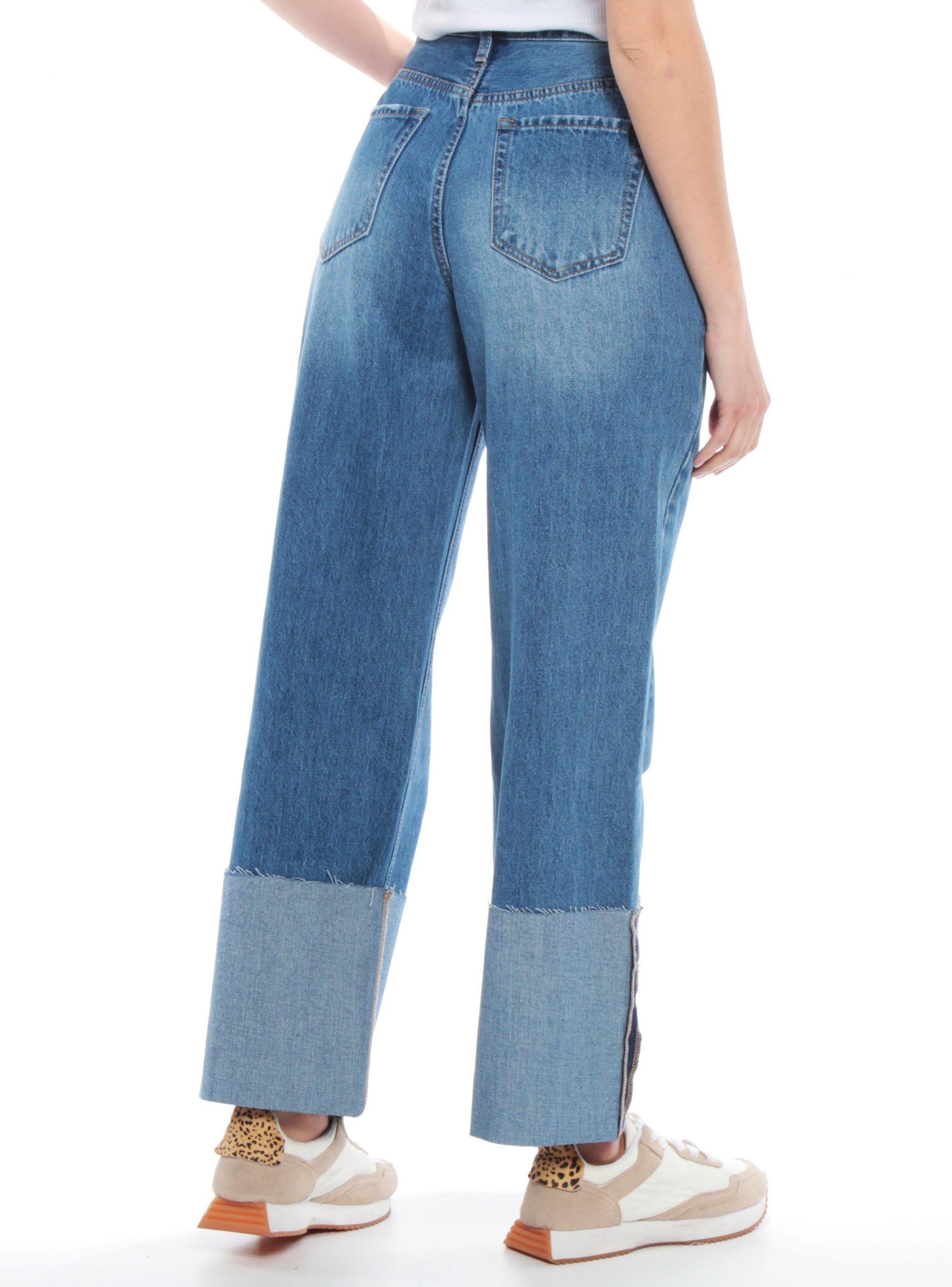Jeans Cropped Tiro Alto Basta Roll Up-1