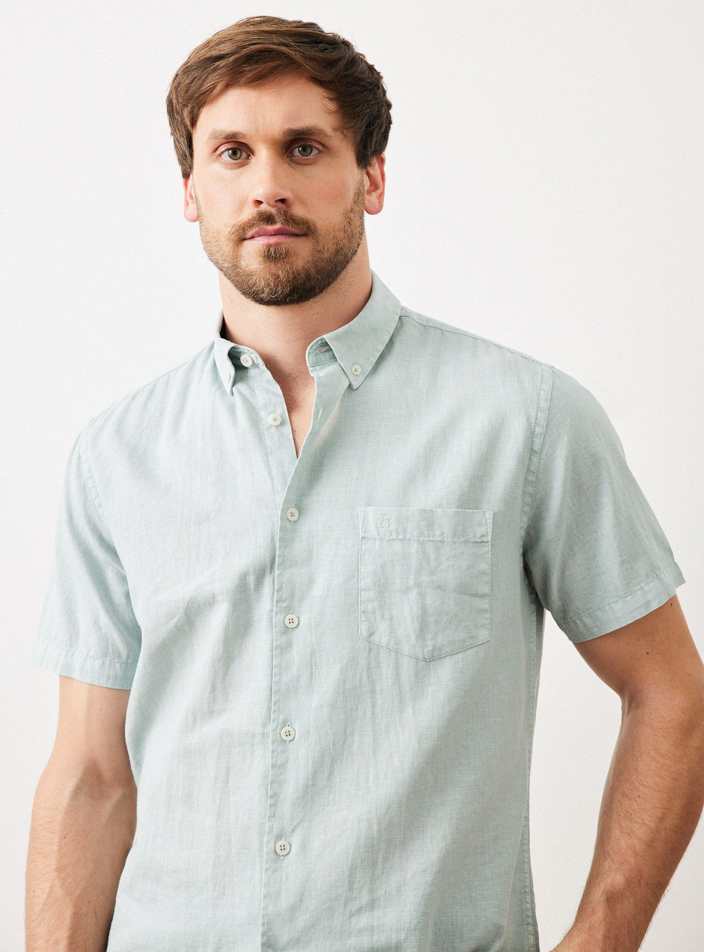 Camisa Casual Manga Corta de Lino-2