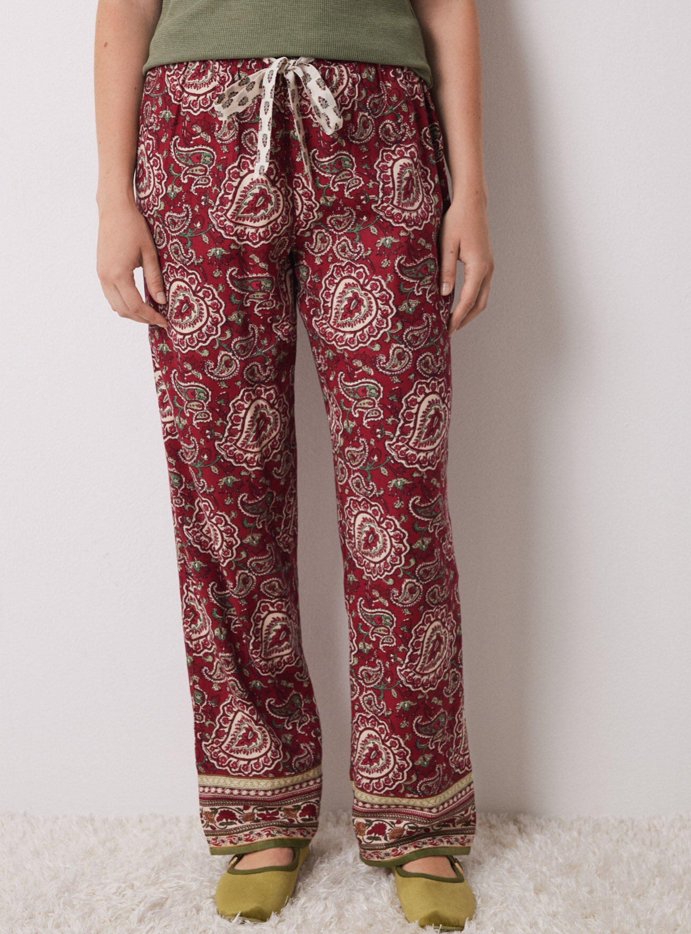 Pantalón Pijama Paisley Algodón Rojo-0