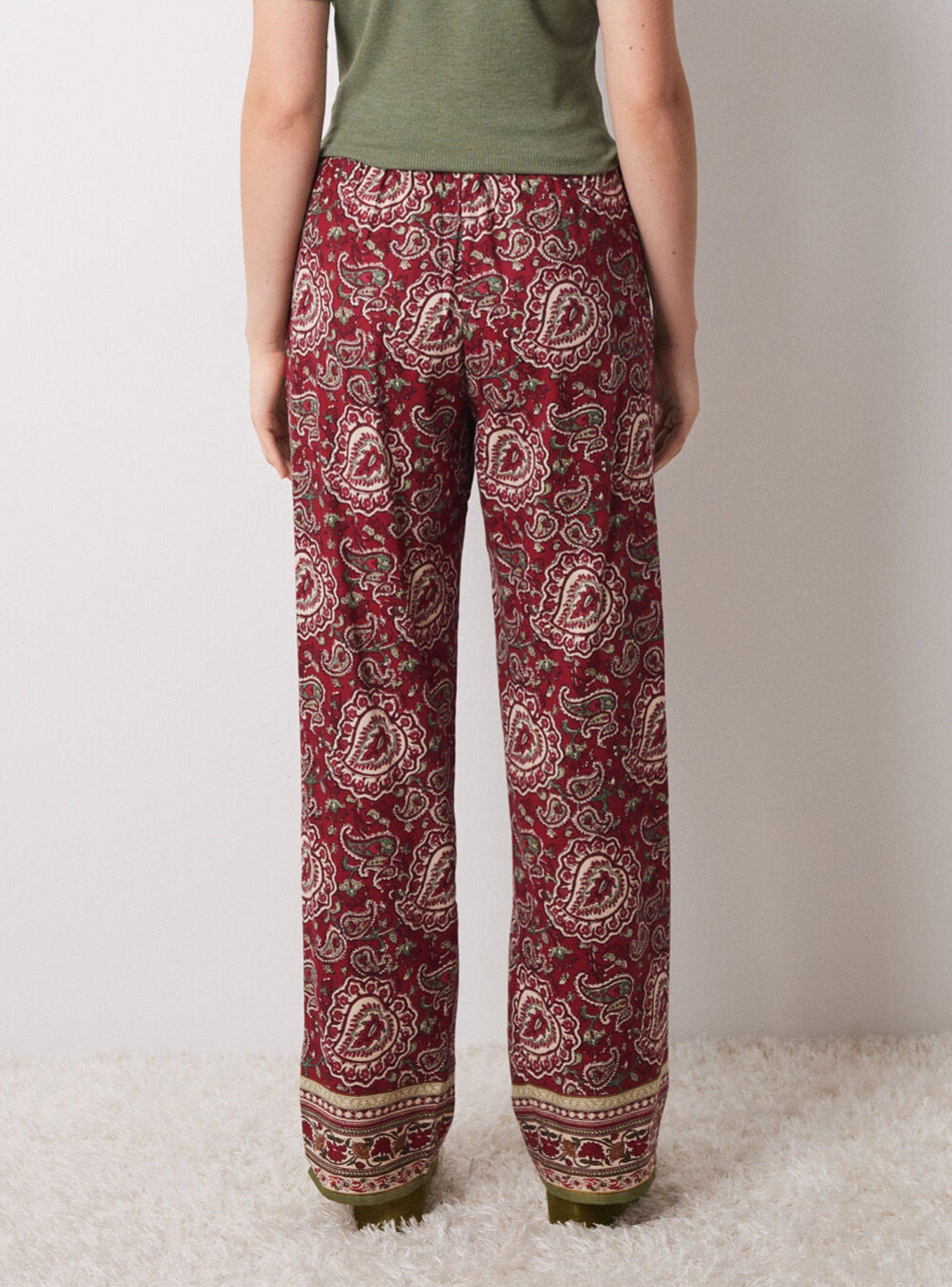 Pantalón Pijama Paisley Algodón Rojo-1