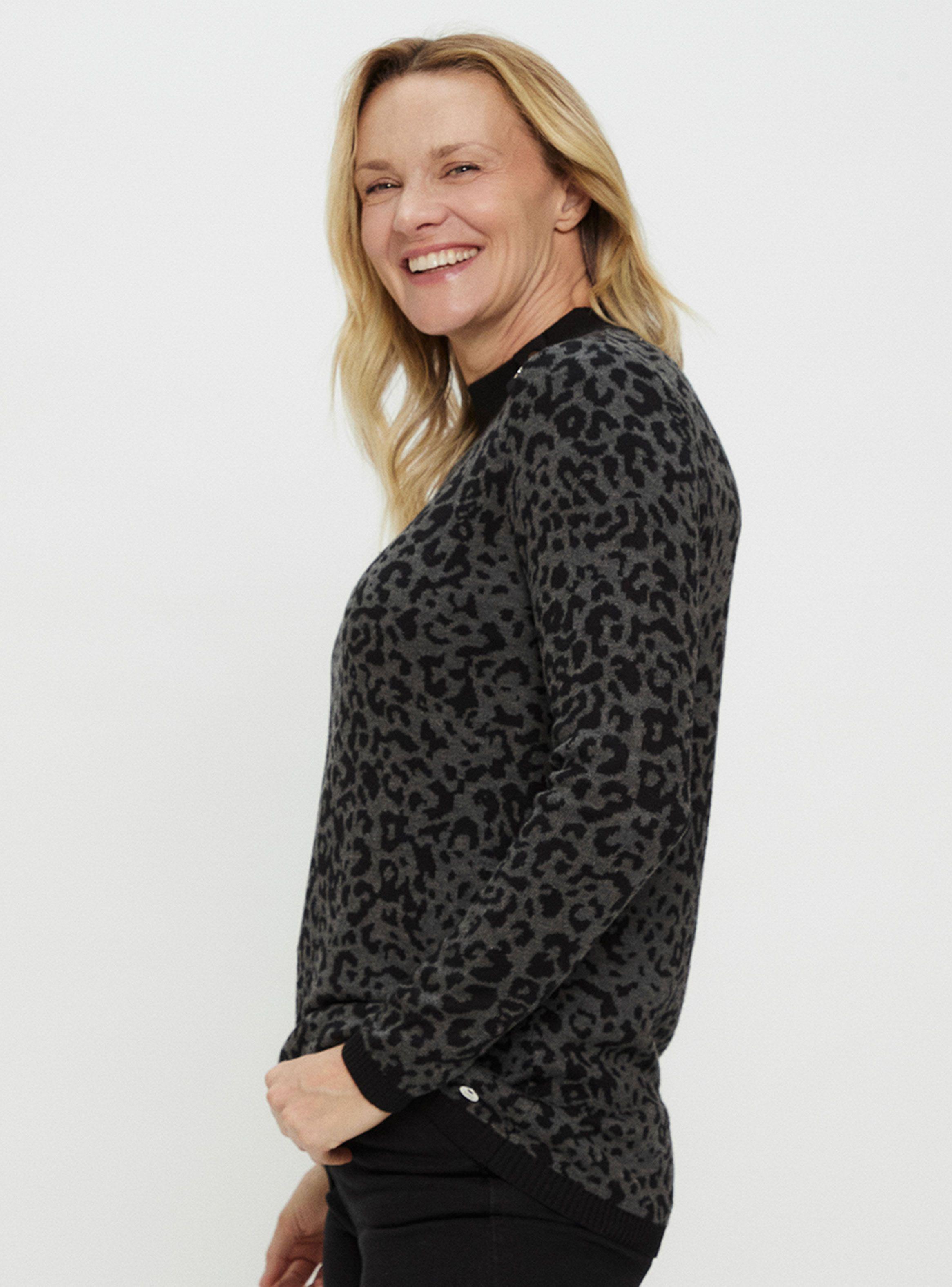 Sweater Tejido De Fantasía Con Cuello Alto-2