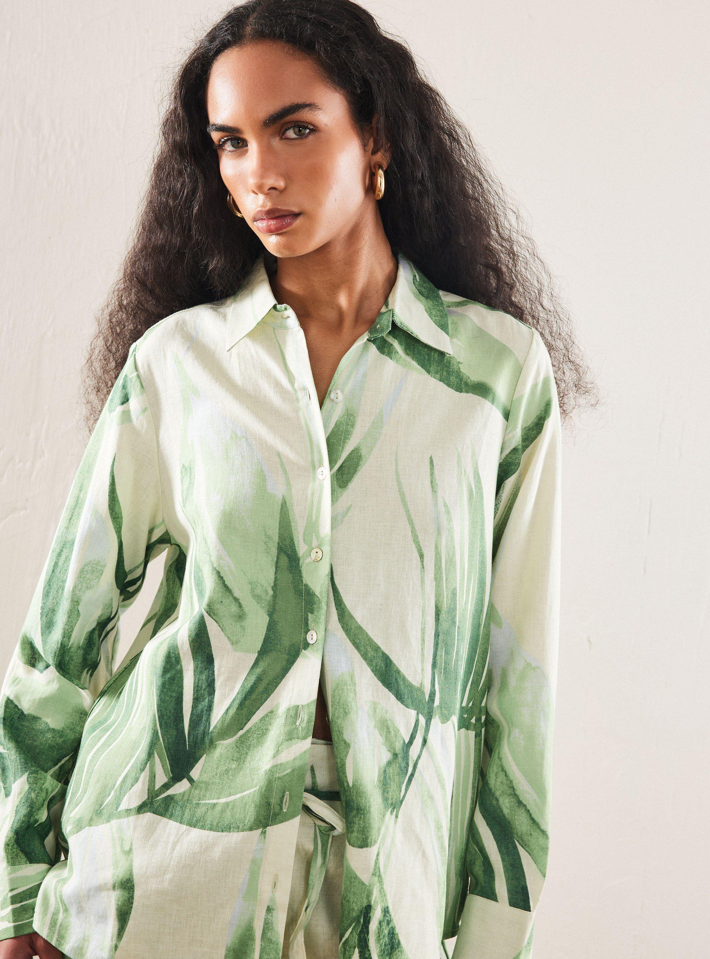 Blusa Estampada con Lino-2