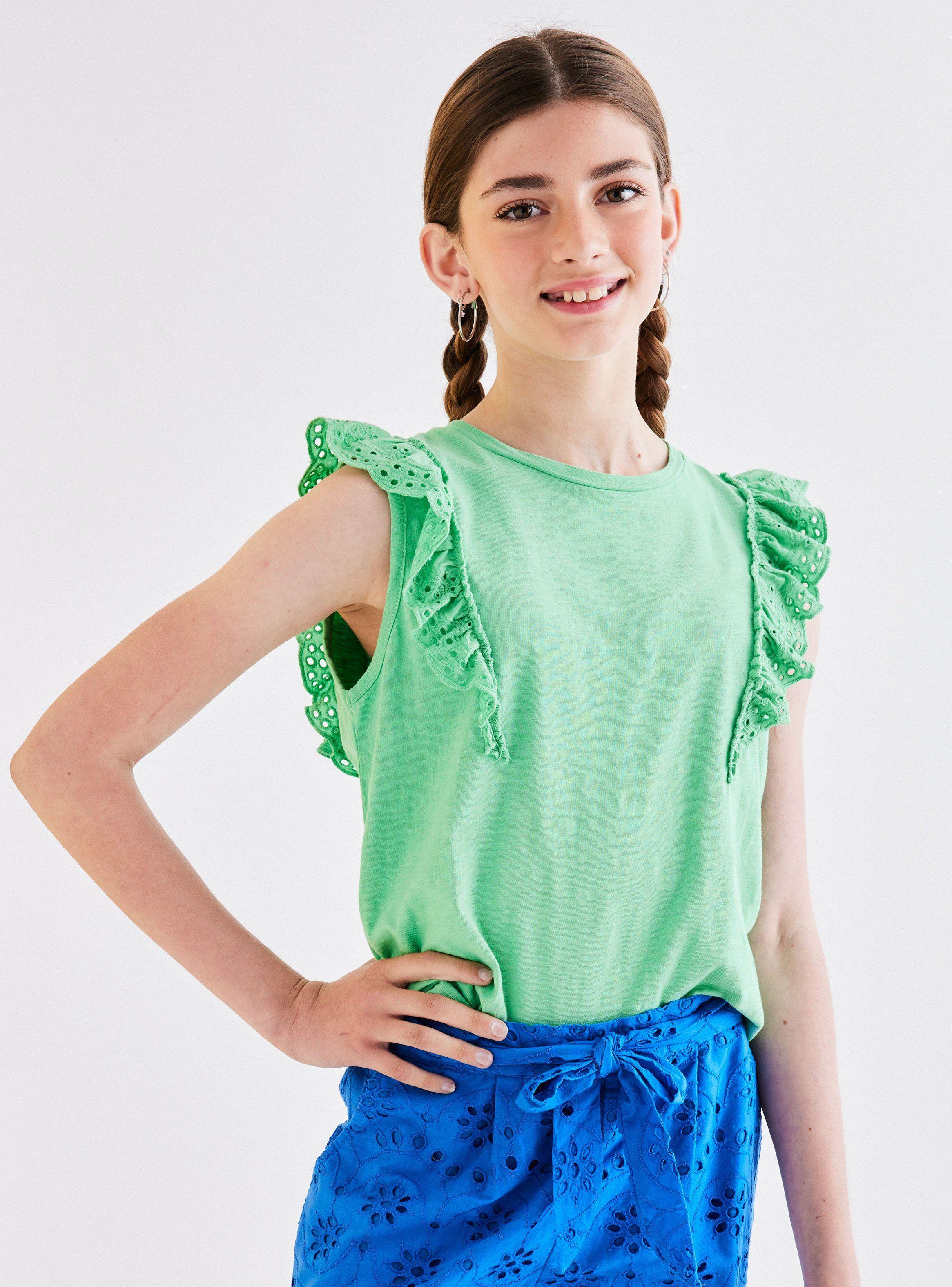 Polera Detalle de Broderie, Garment Dye-0