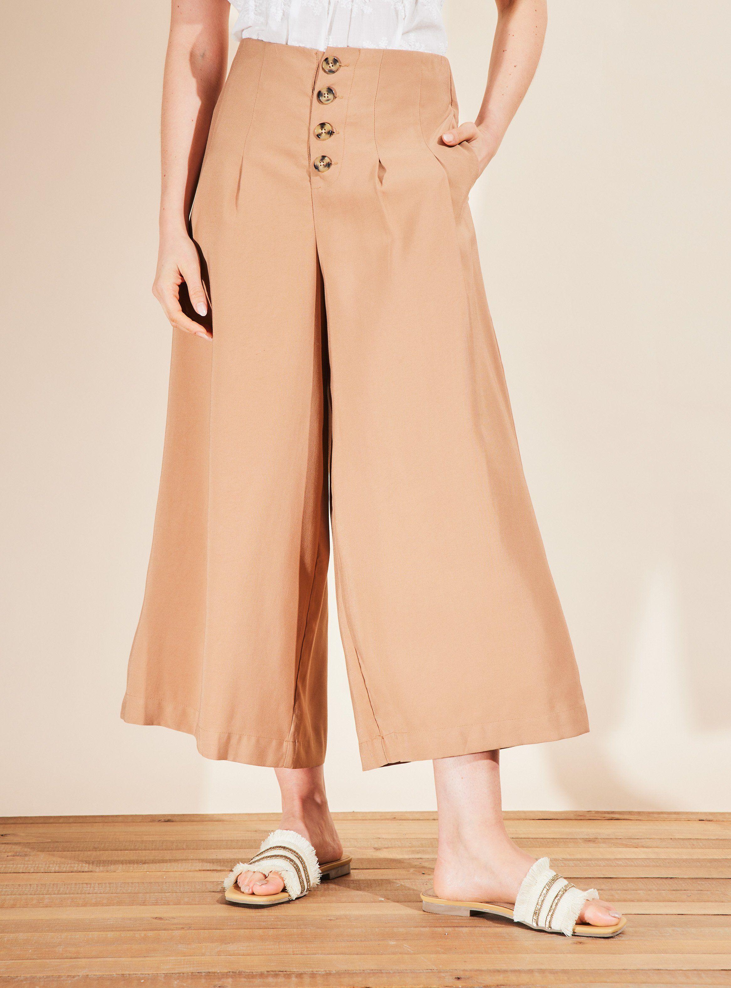 Pantalón Crop con Pinzas-0