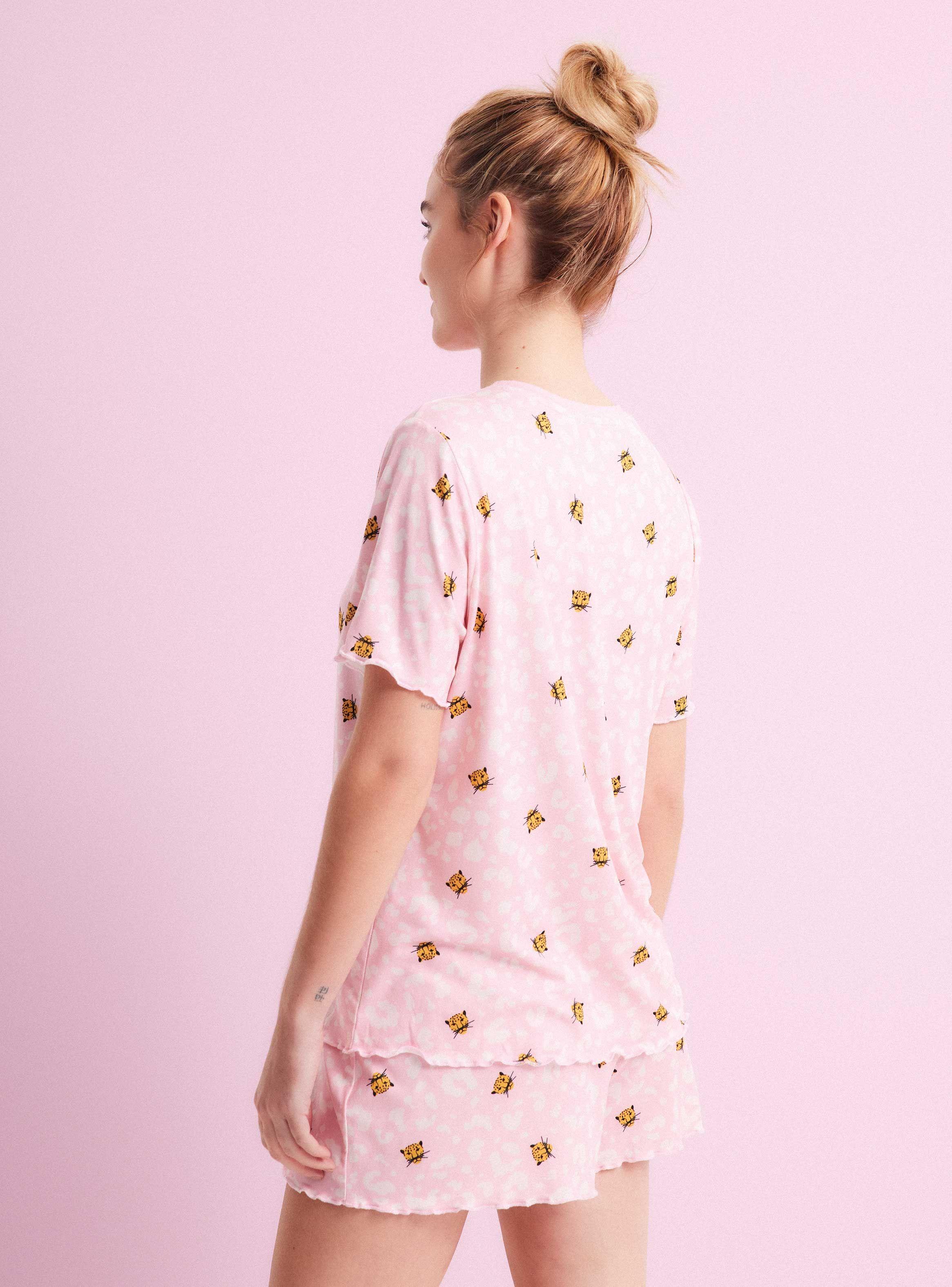Pijama Corto Estampado con Rule-1