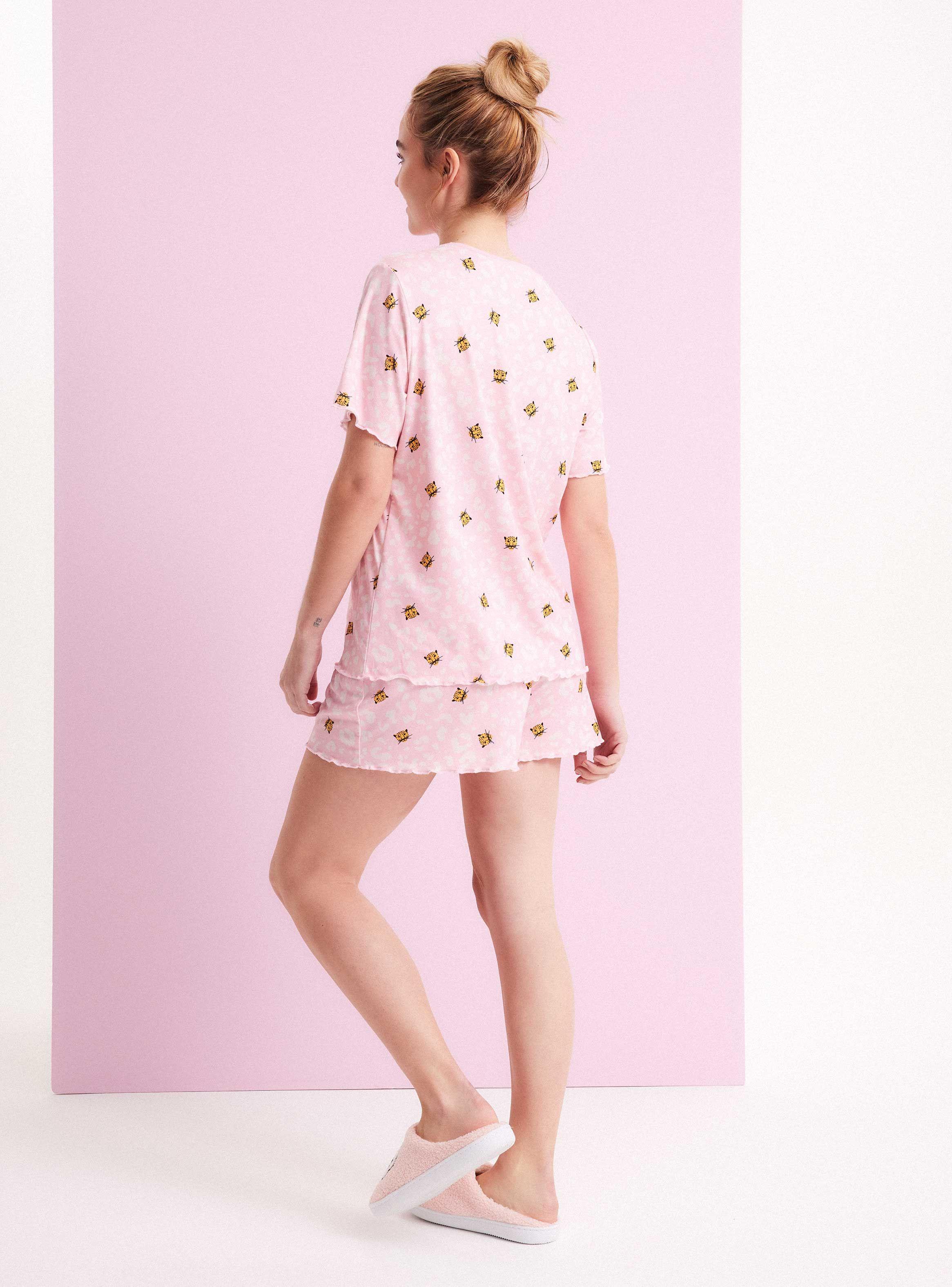 Pijama Corto Estampado con Rule-5