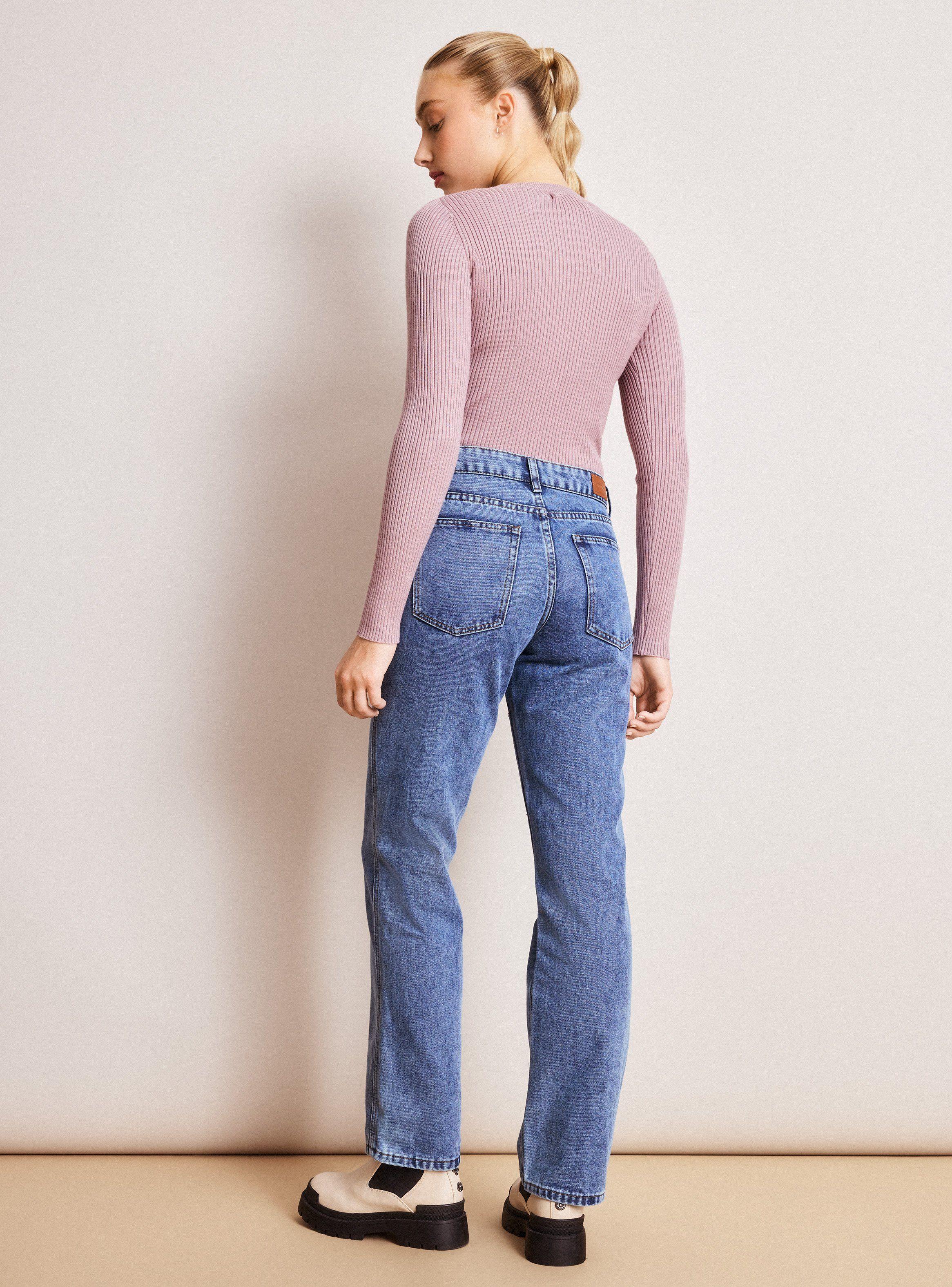 Jeans Straight Lavados Clásicos-5