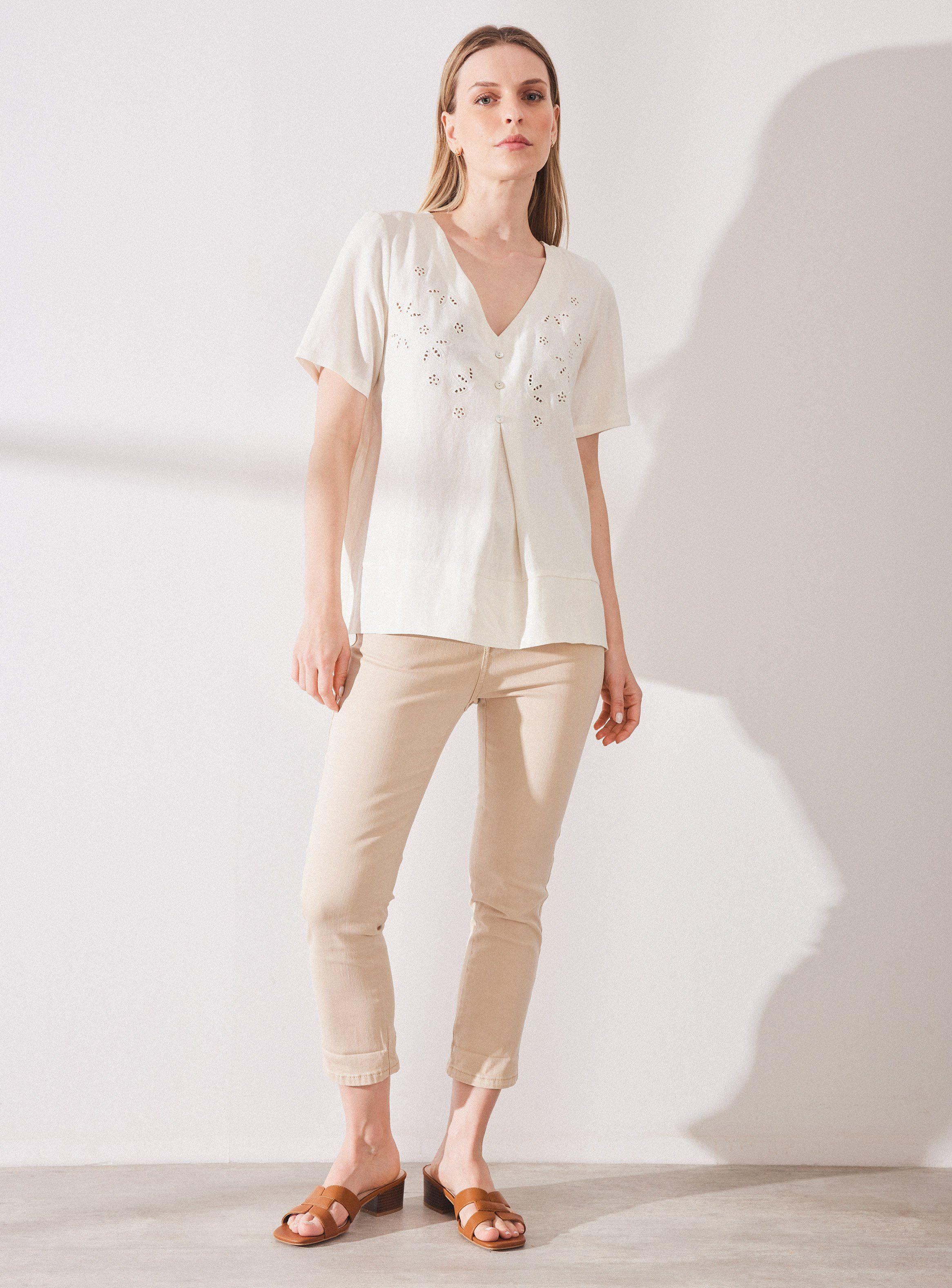 Blusa de Lino Bordada-4