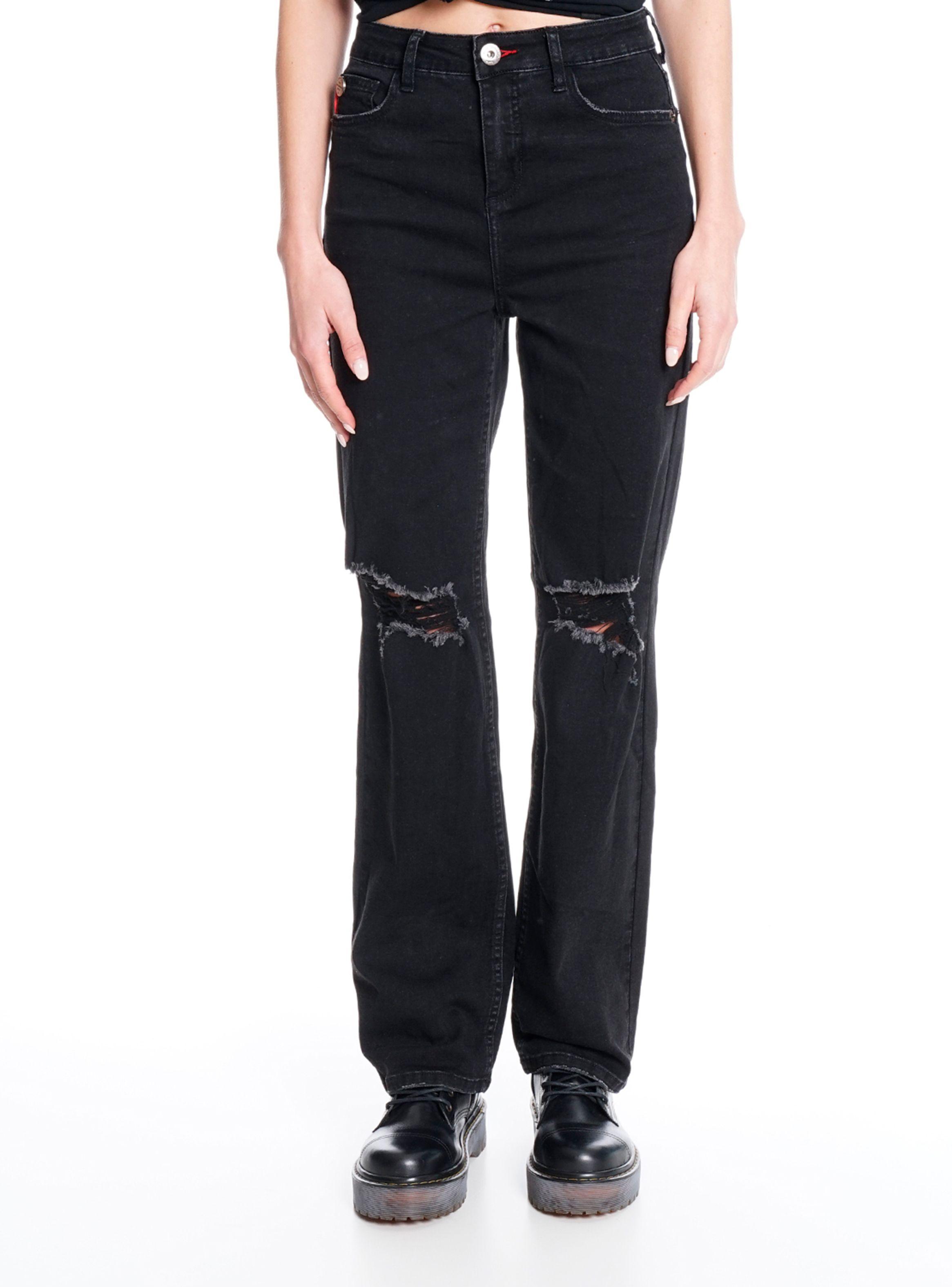 Jeans 90S Tiro Ultra Alto Black Rotura Rock In Rio-0