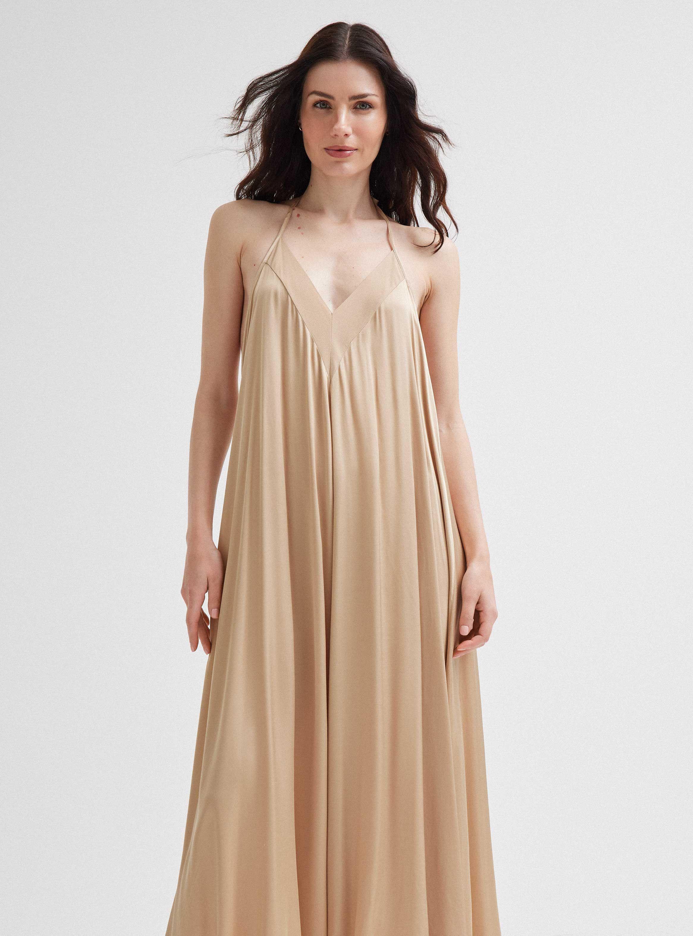 Vestido Amplio Espalda Descubierta Hecho en Italia-2