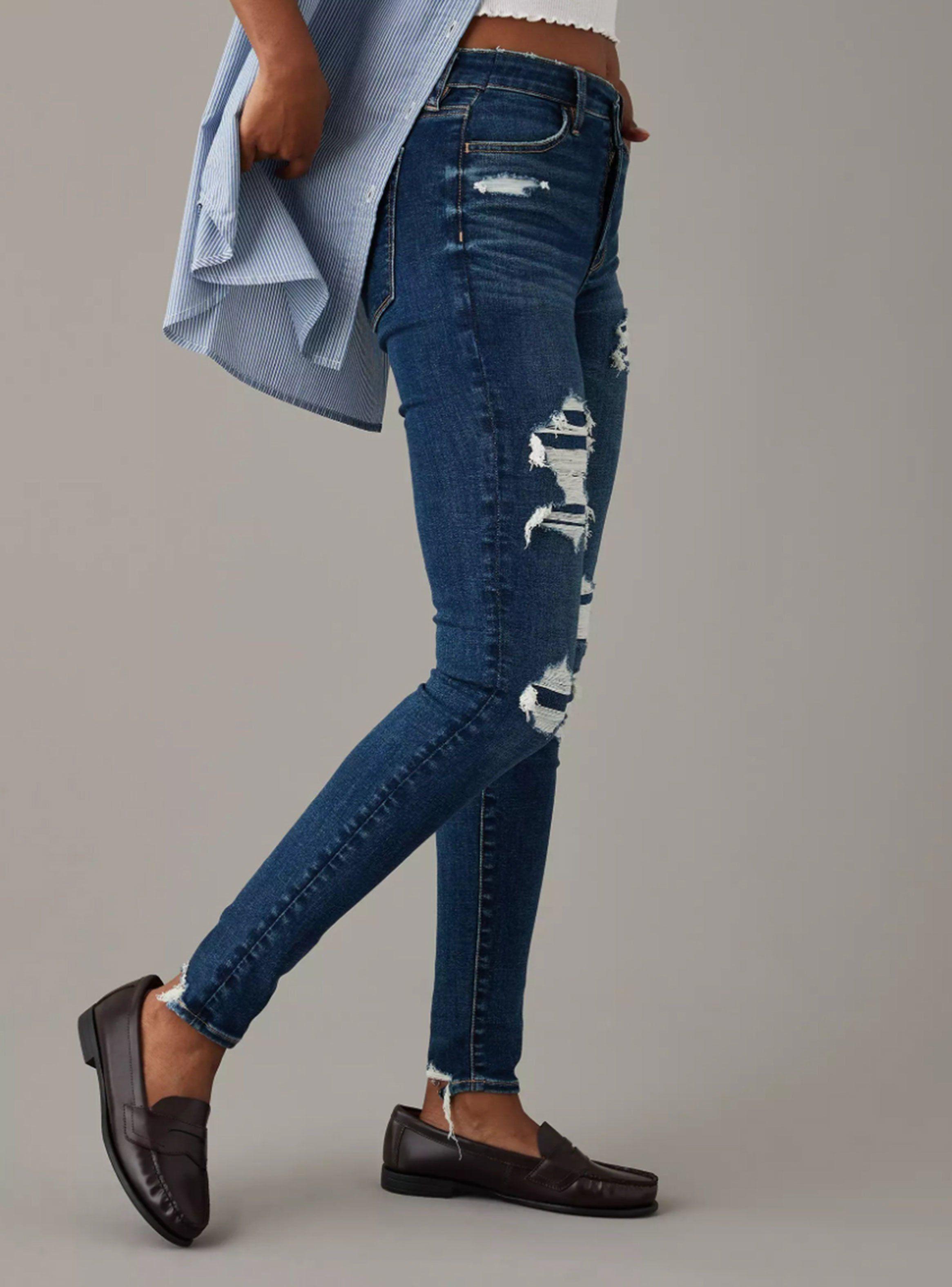 Jeans Ae NeT Level Jegging Cintura Alta con Parches-2