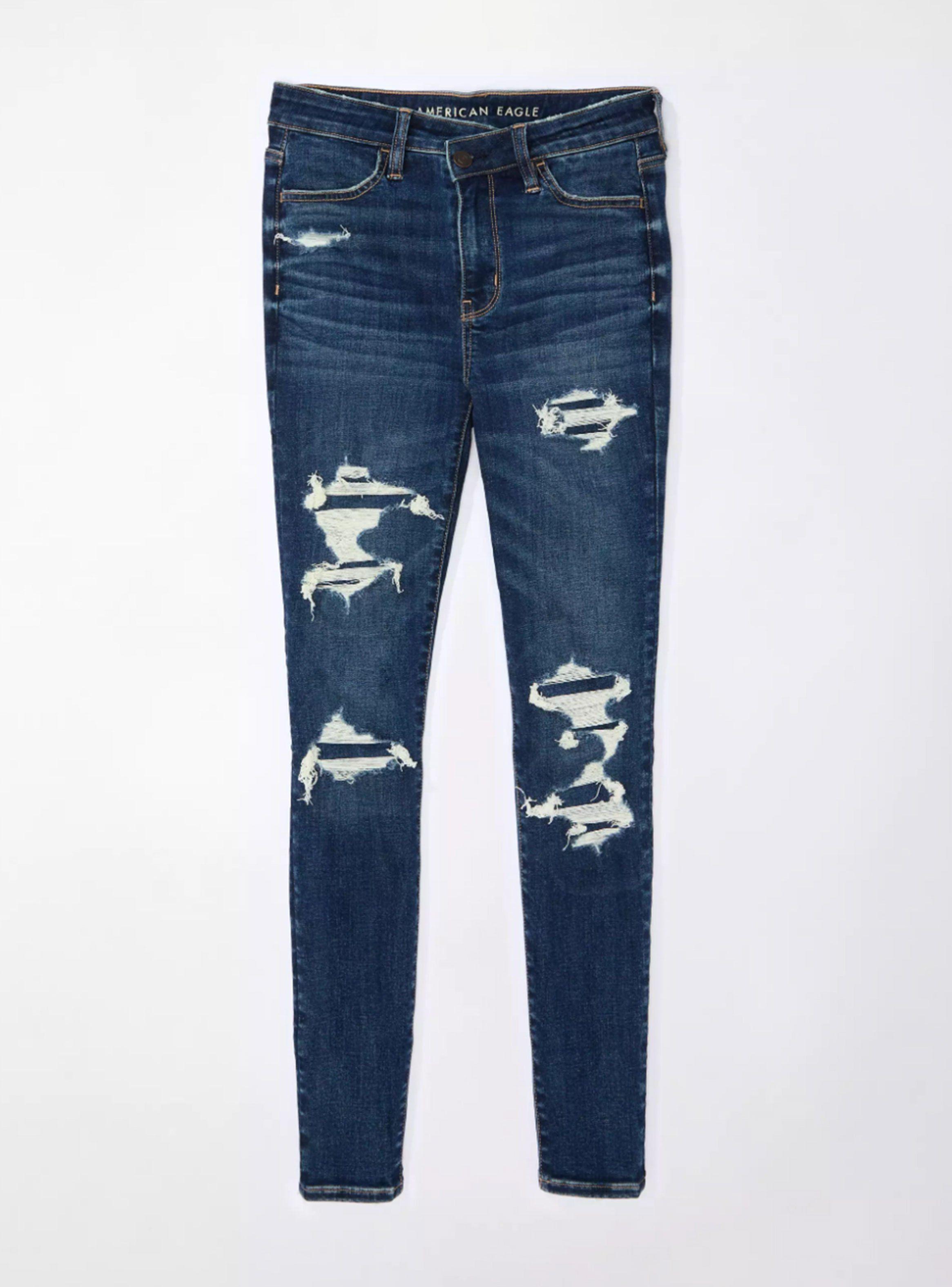 Jeans Ae NeT Level Jegging Cintura Alta con Parches-3