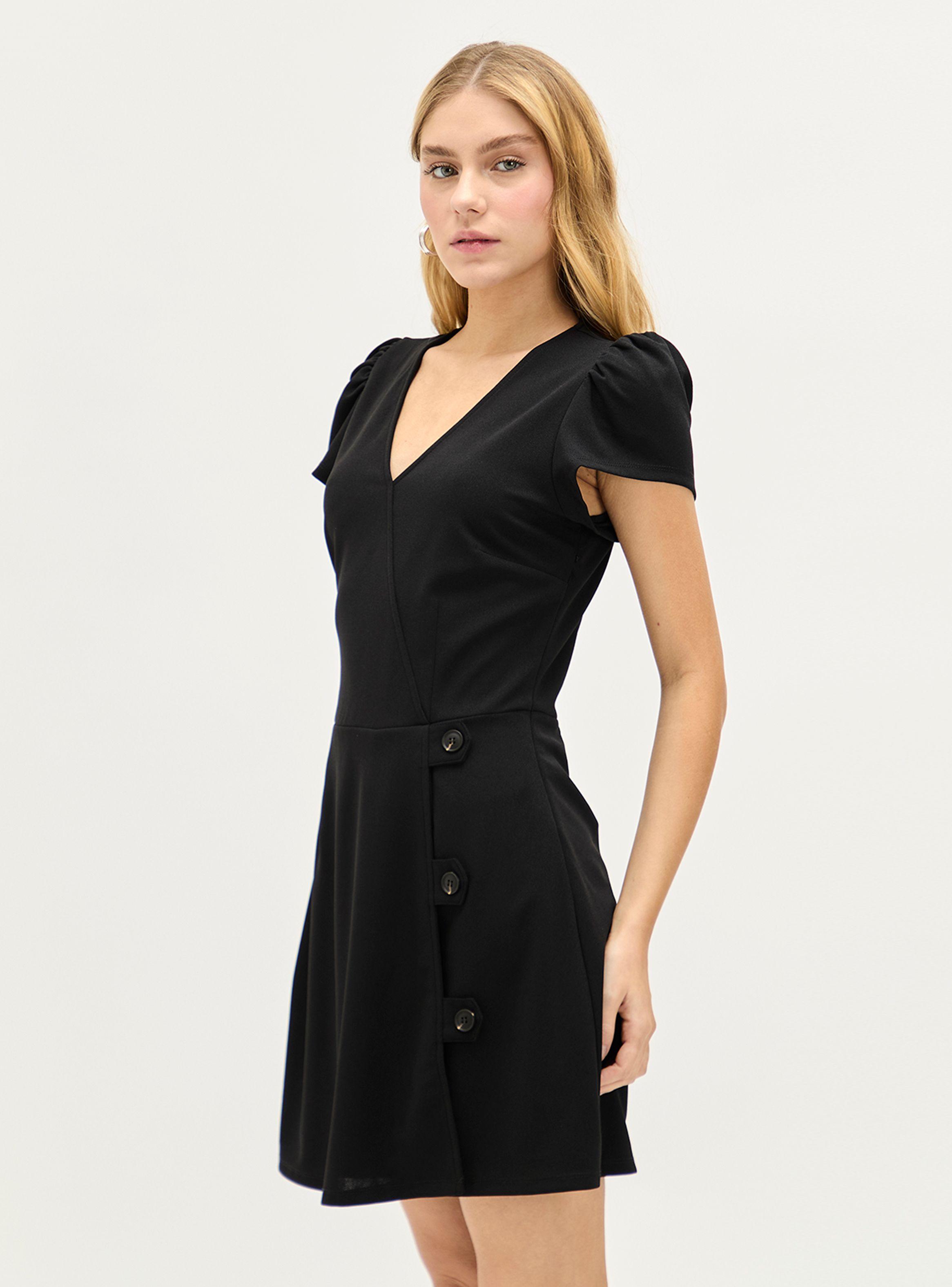 Vestido Liso Detalle en Falda Botones-0