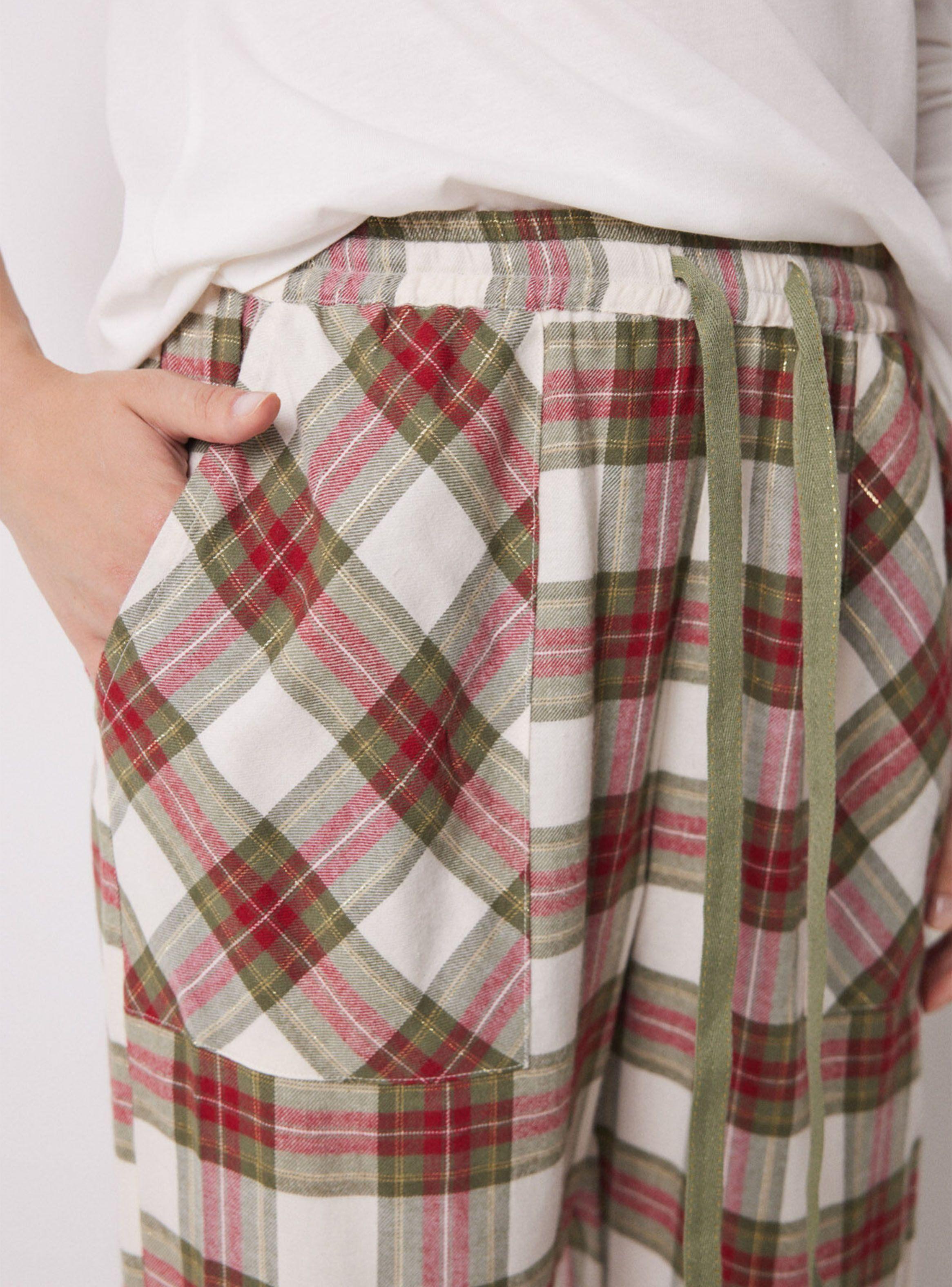 Pantalón Pijama Cuadros Algodón Verde-2