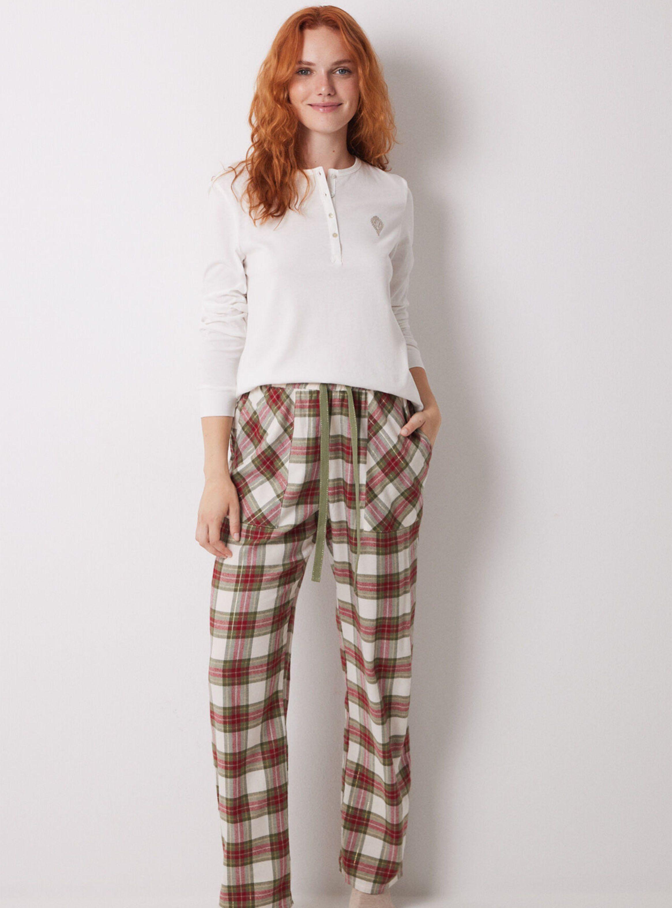 Pantalón Pijama Cuadros Algodón Verde-5