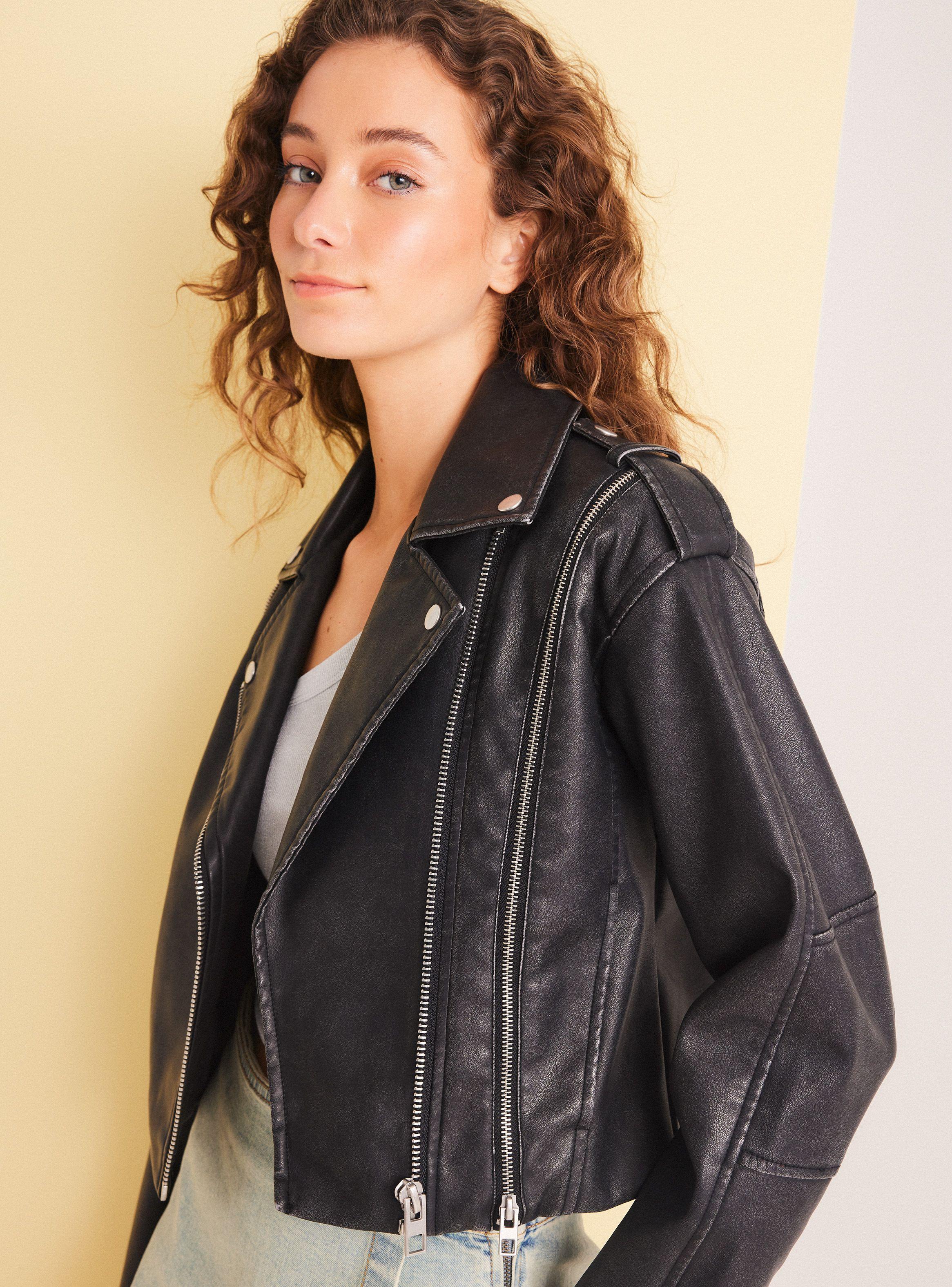 Chaqueta Biker Crop Lavada-2
