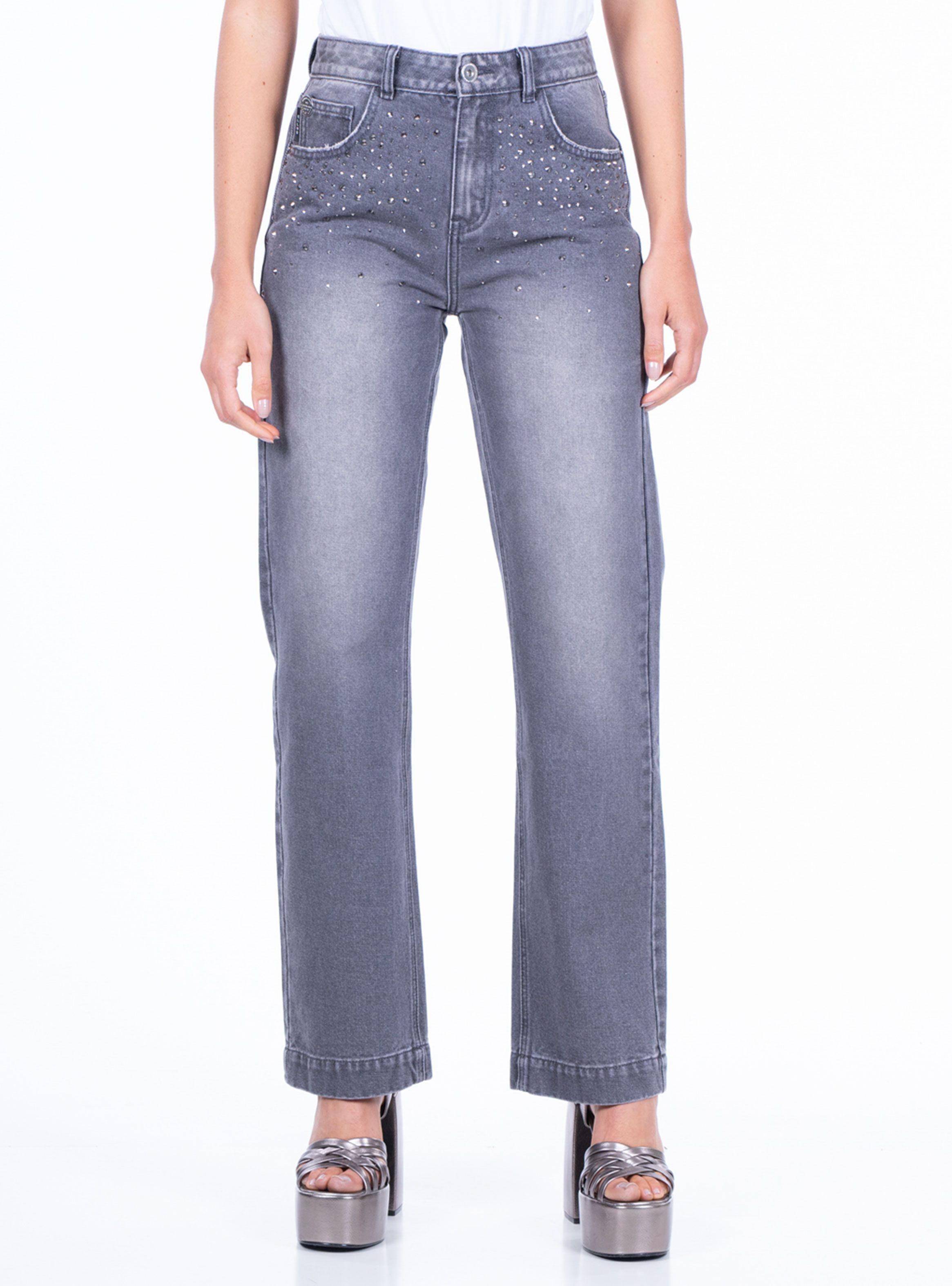 Jeans 90s Tiro Ultra Alto Light Gray Brillos-0