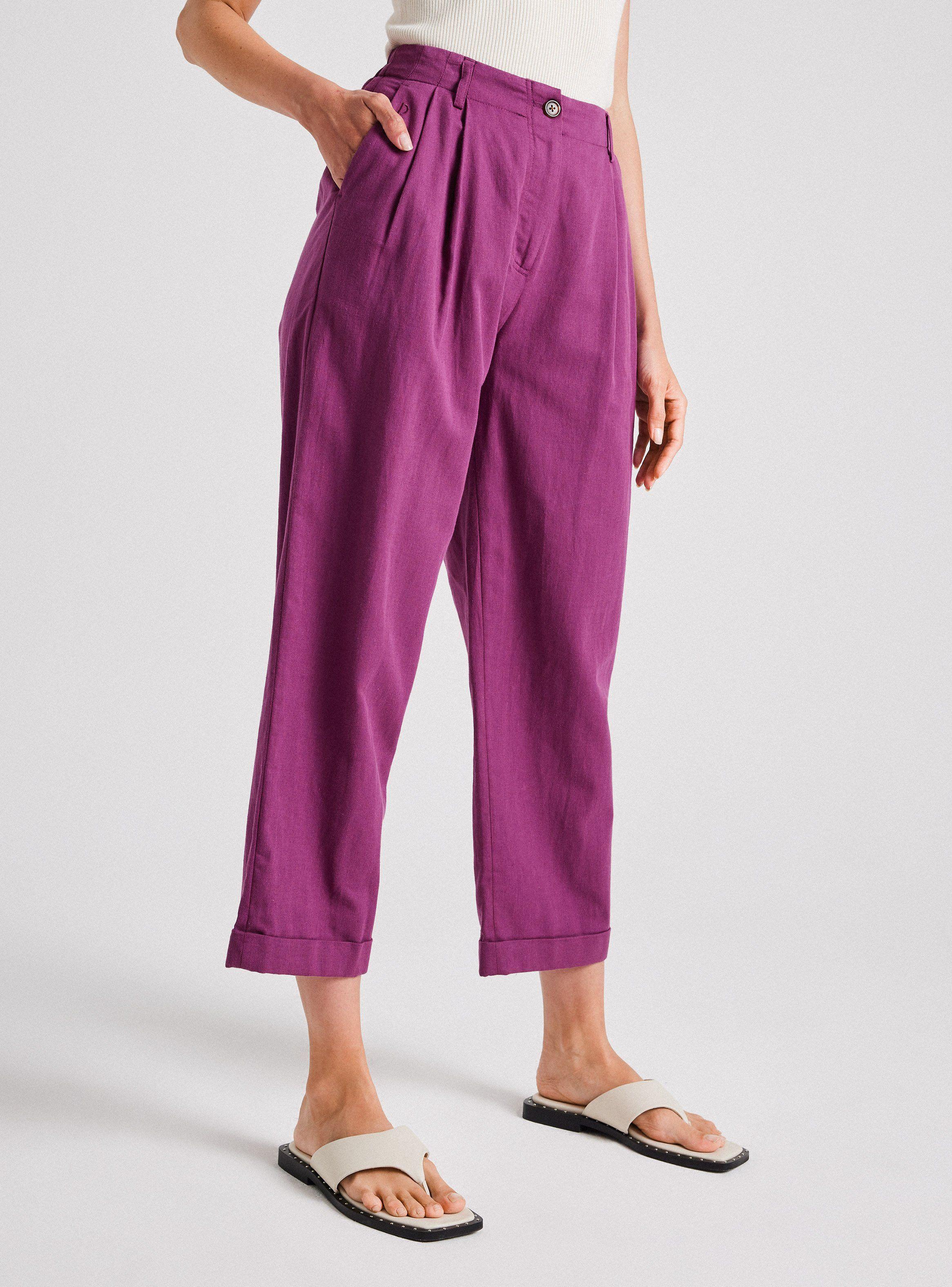Pantalón Sastrero Regular Tiro Alto con Lino-0