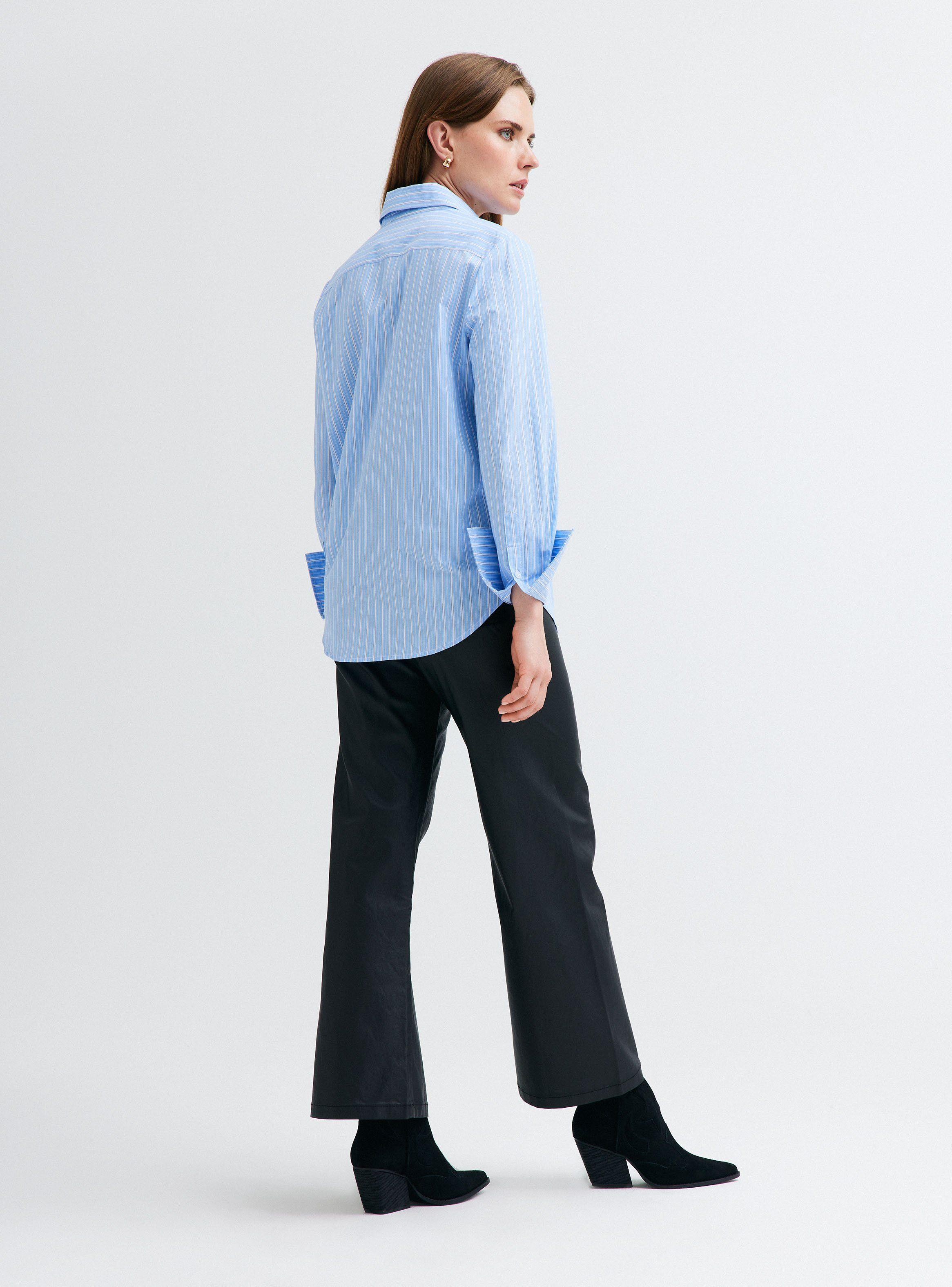 Blusa Popelina a Rayas y Volantes en Delantero-5