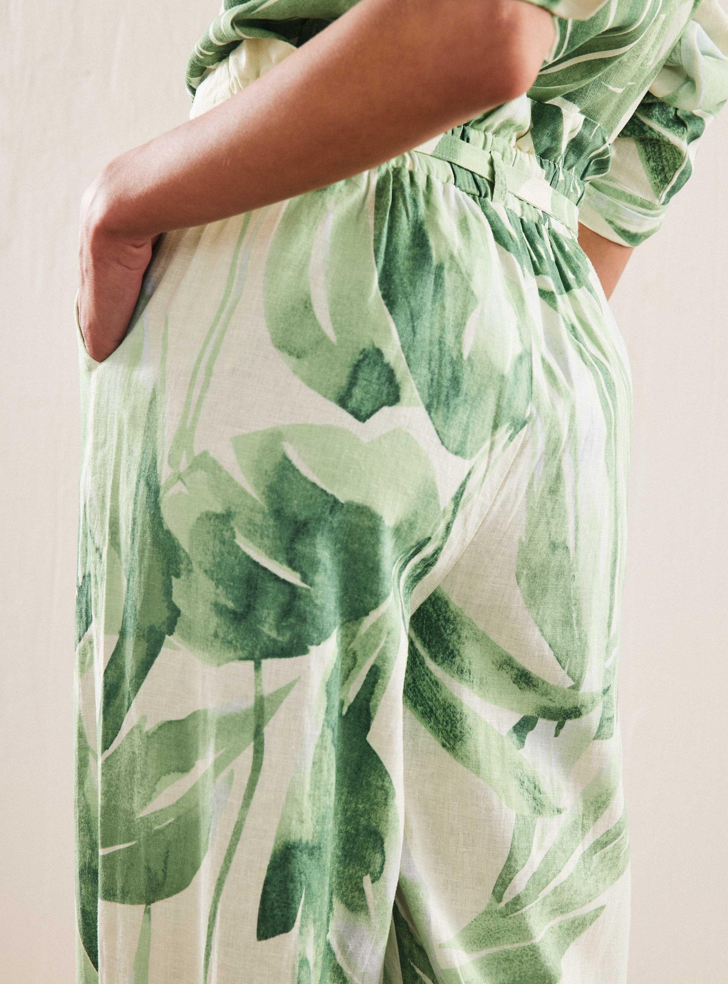 Pantalón Estampado con Lino-3