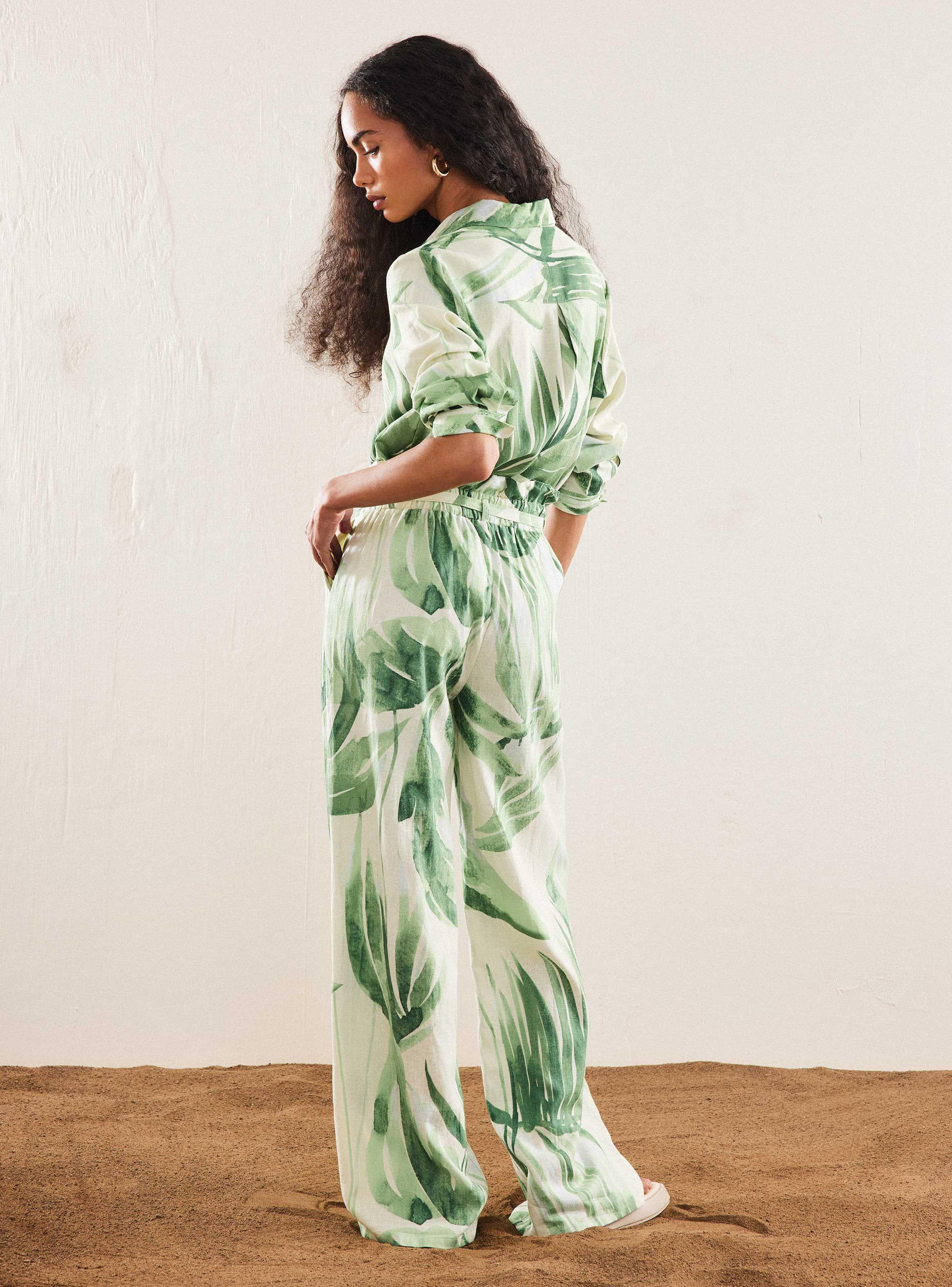 Pantalón Estampado con Lino-5