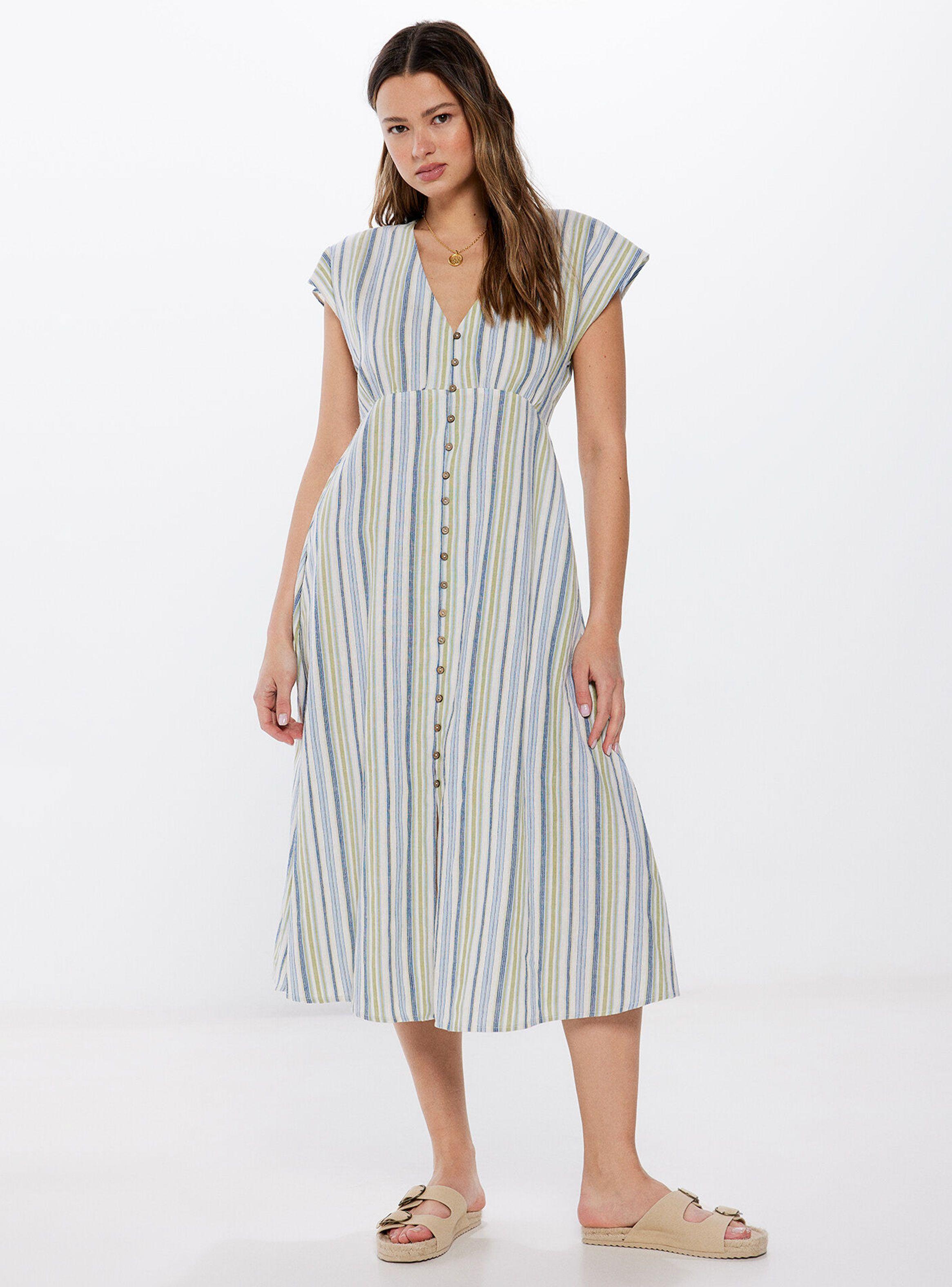 Vestido Midi Botones Lino-0