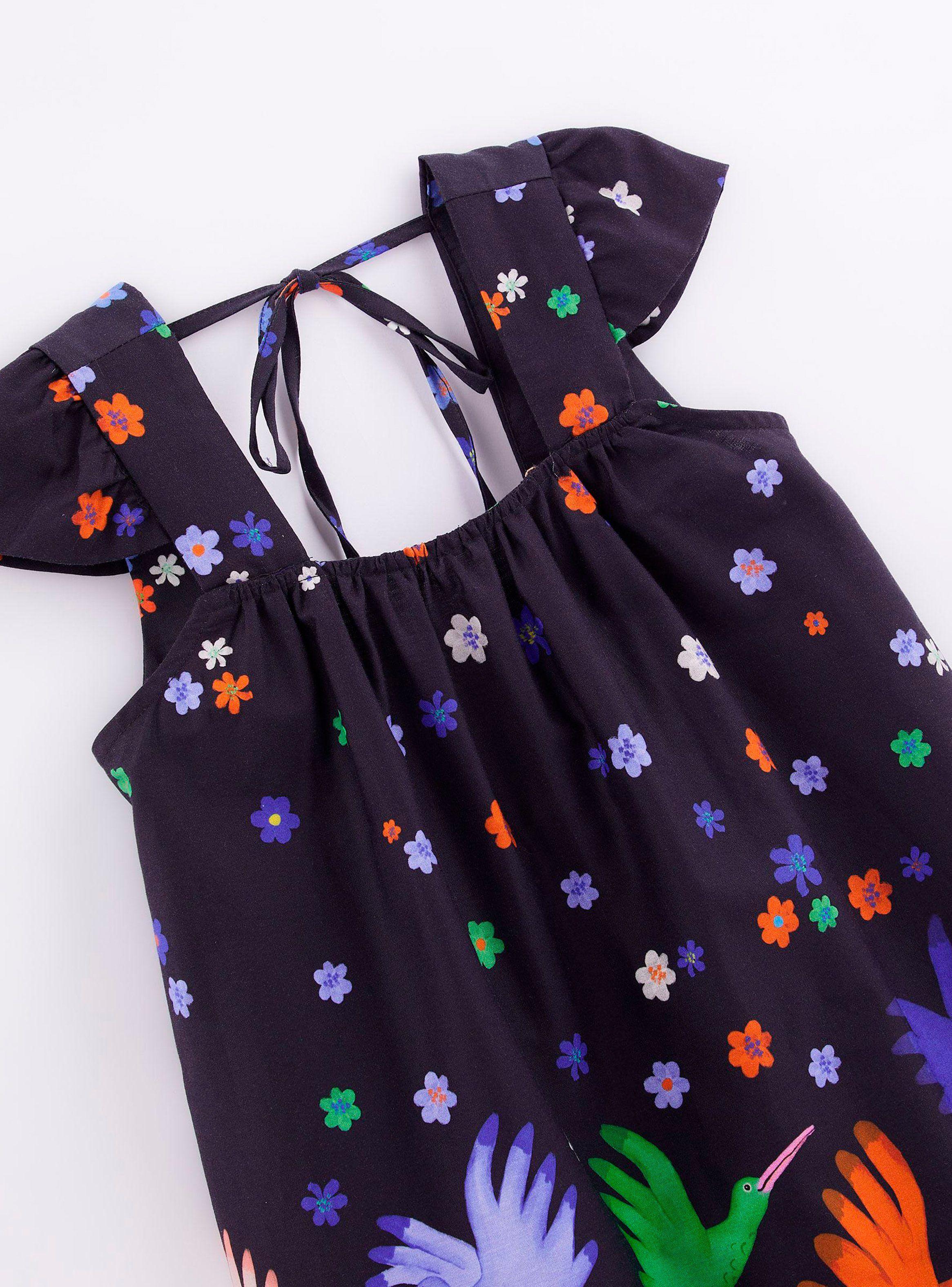 Vestido Niña con Ilustración de Pájaros-2