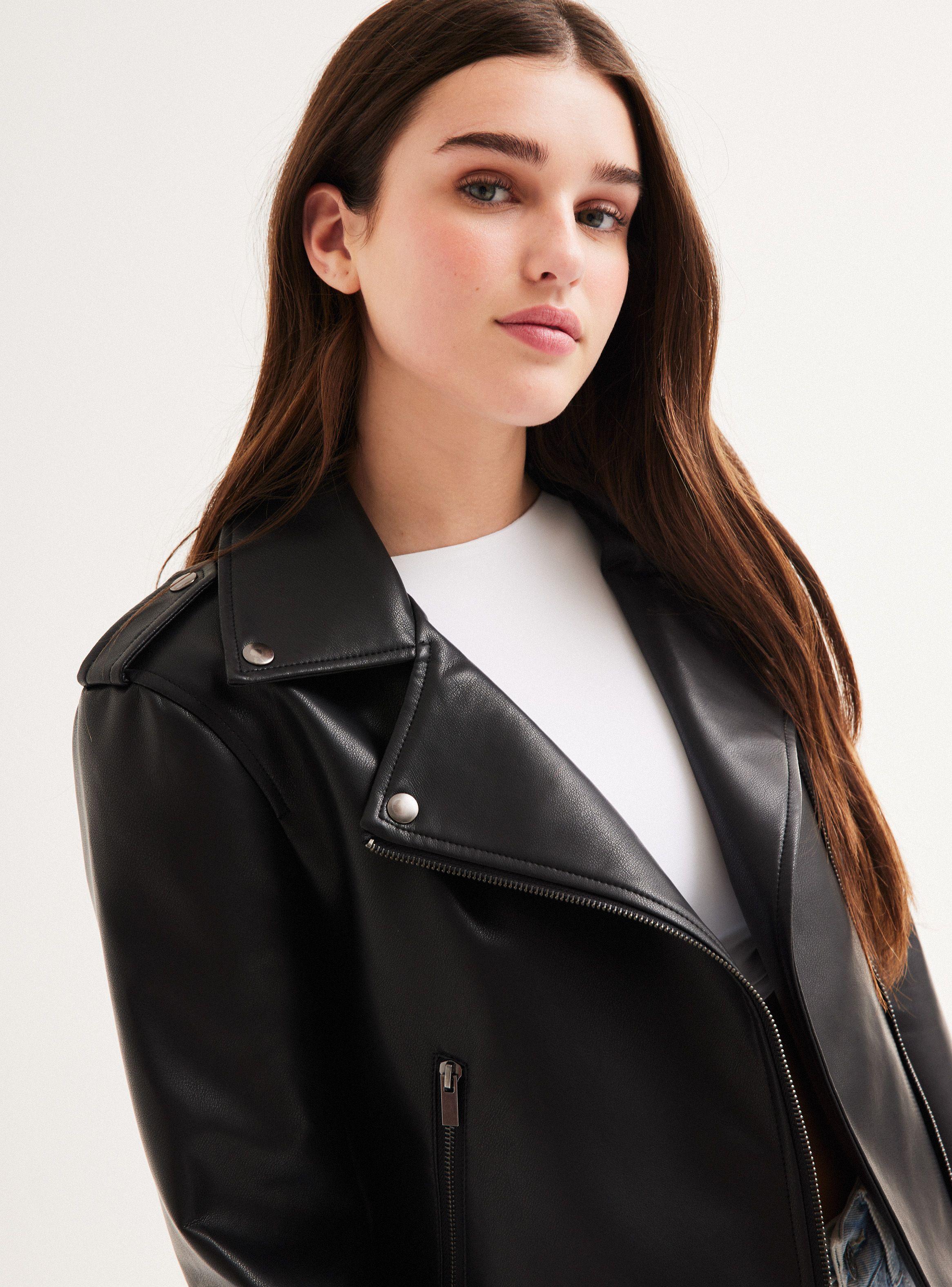 Chaqueta Biker Efecto Piel-2