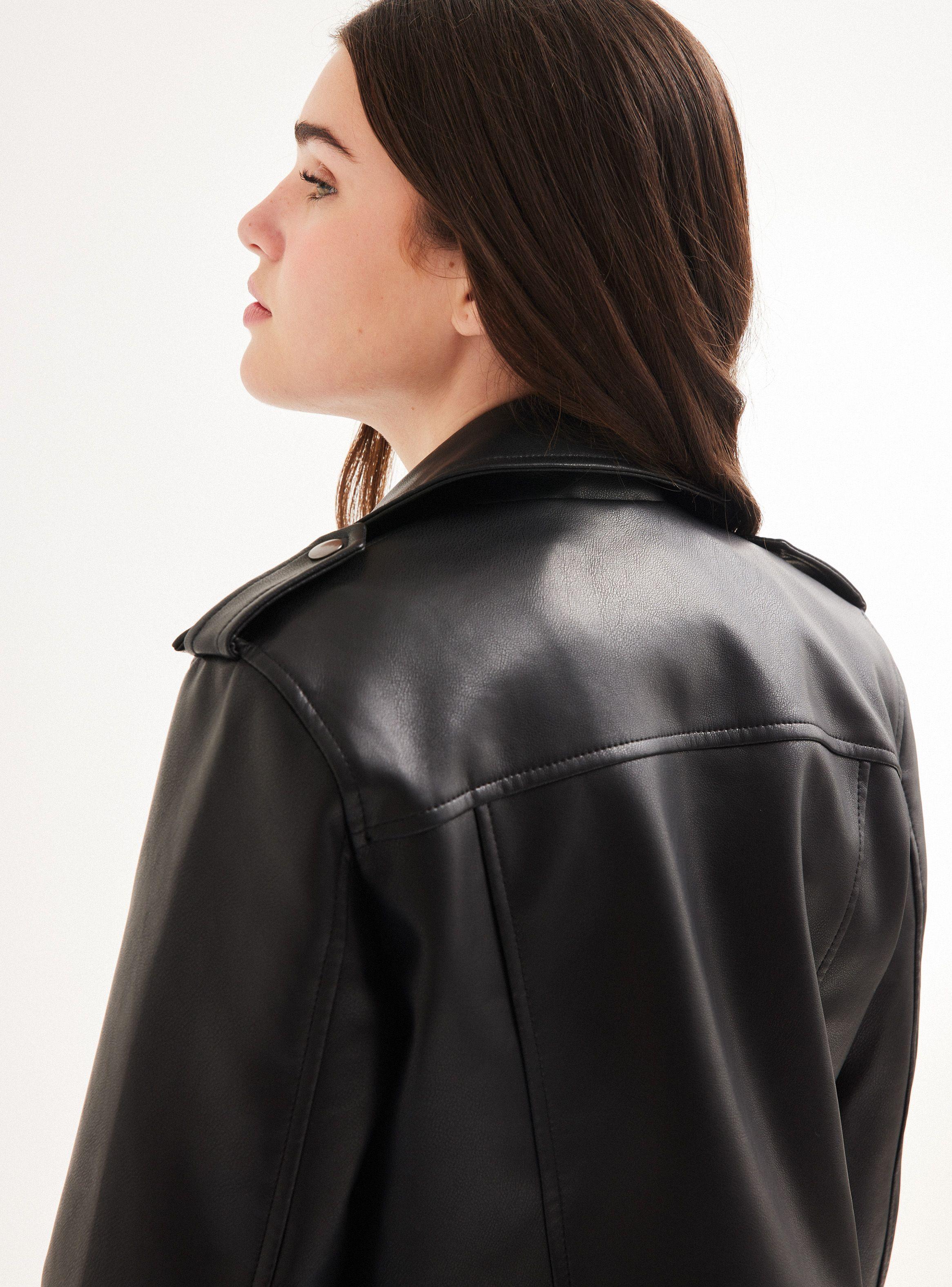 Chaqueta Biker Efecto Piel-3