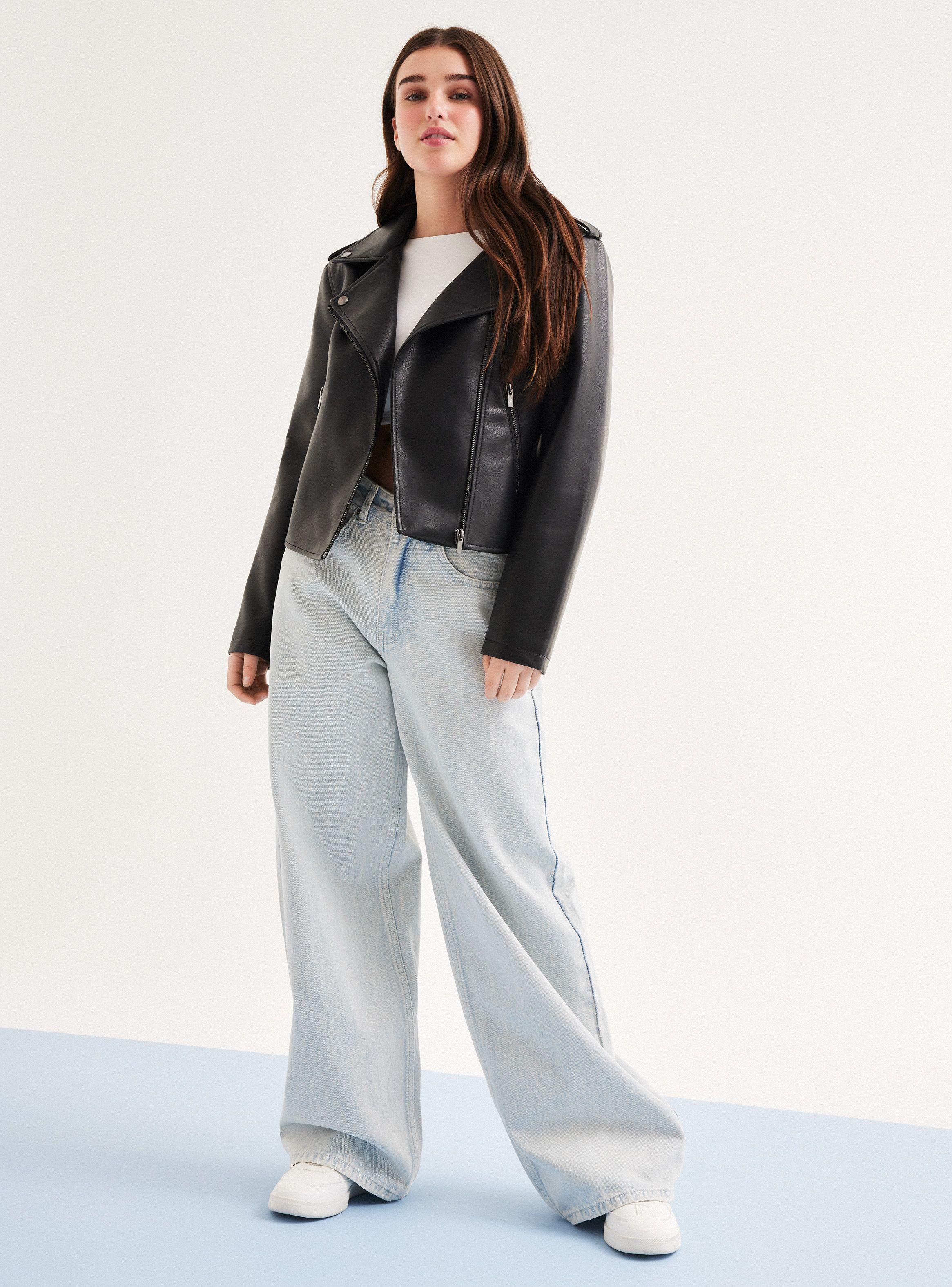 Chaqueta Biker Efecto Piel-4