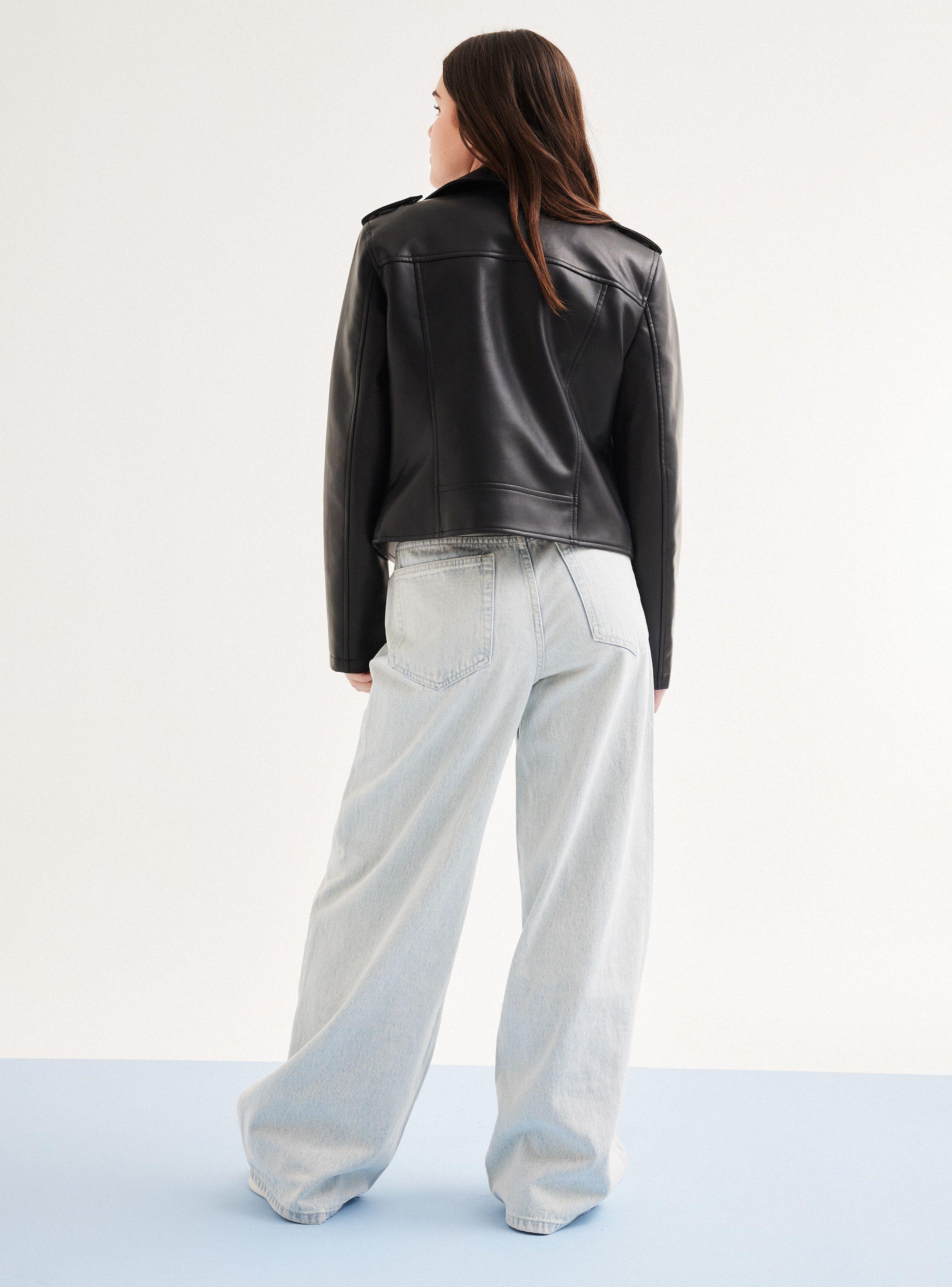 Chaqueta Biker Efecto Piel-5