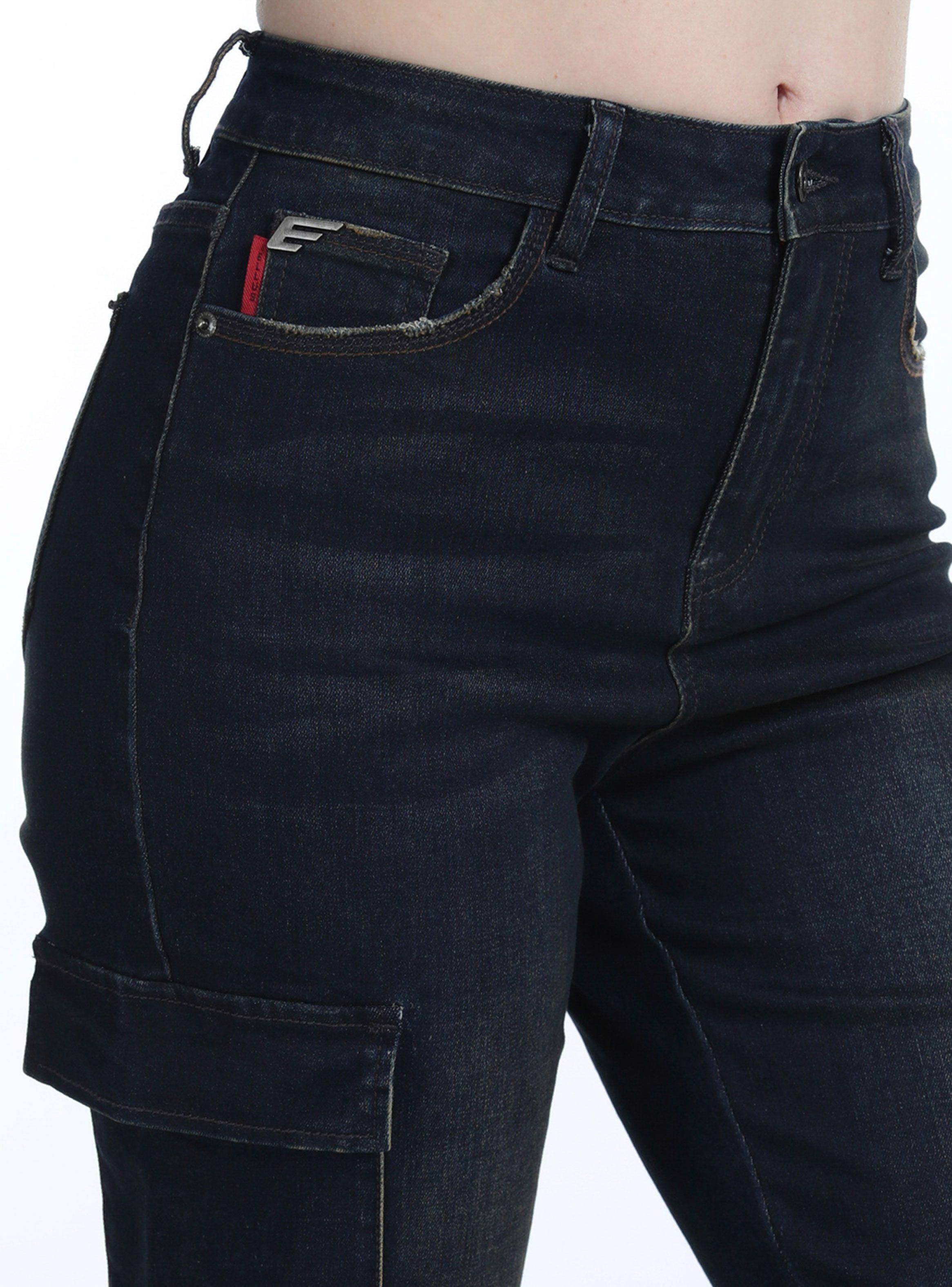 Jeans Cargo Tiro Alto Oscuro Oxidado-2