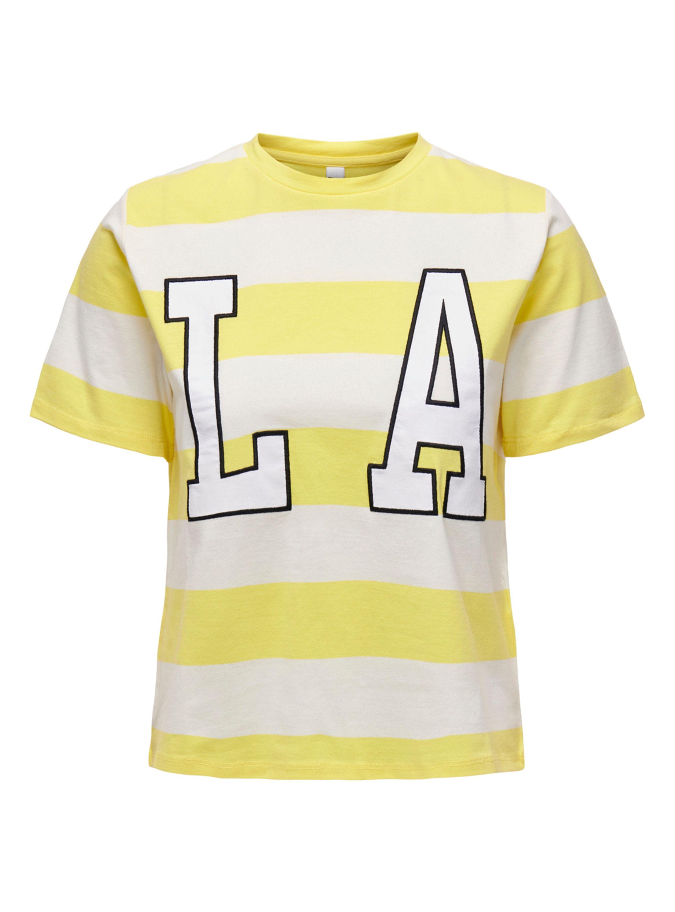 Polera a Rayas Print LA Amarillo-0