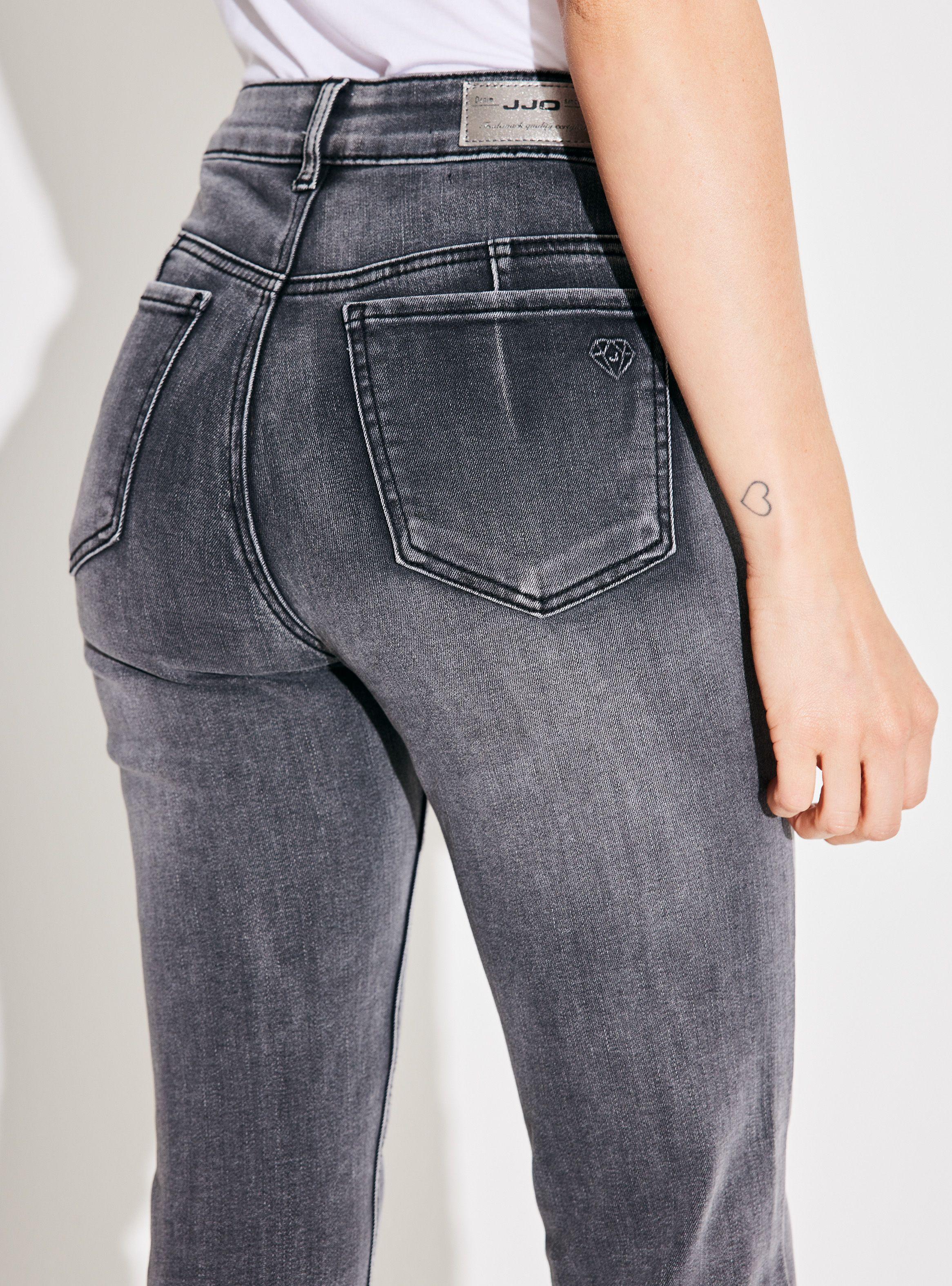 Jeans Desgastado Detalle Bolsillo y Bota con Strass-3