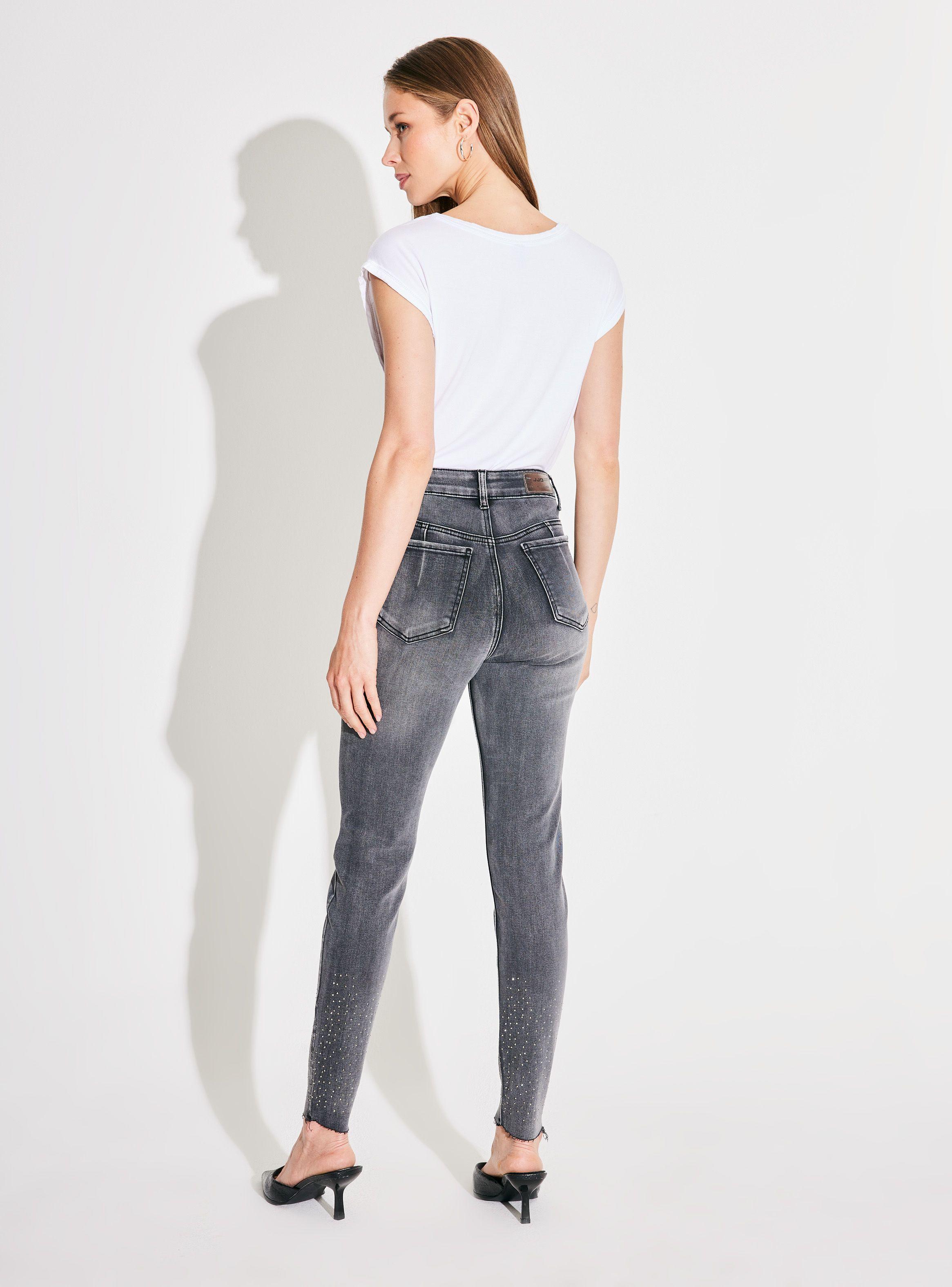 Jeans Desgastado Detalle Bolsillo y Bota con Strass-5