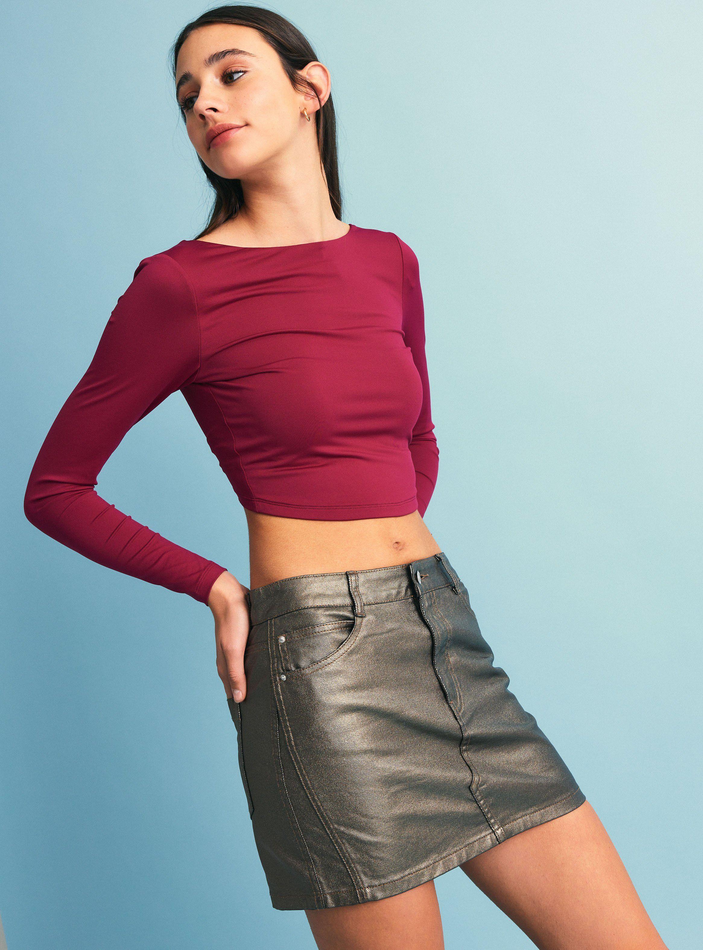 Falda Look Metalizado-0