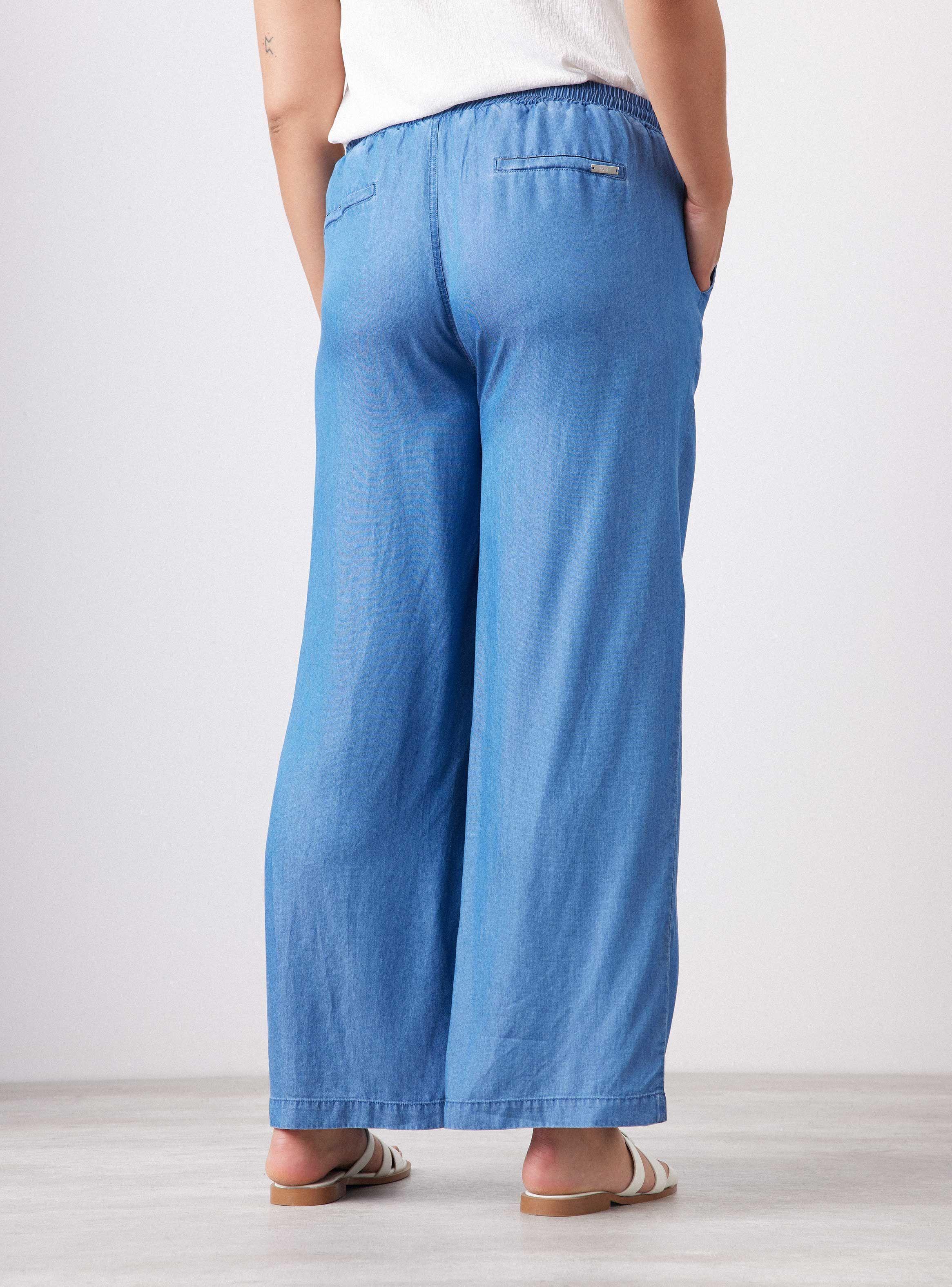 Pantalón Denim Fluido con Elástico en Cintura-1