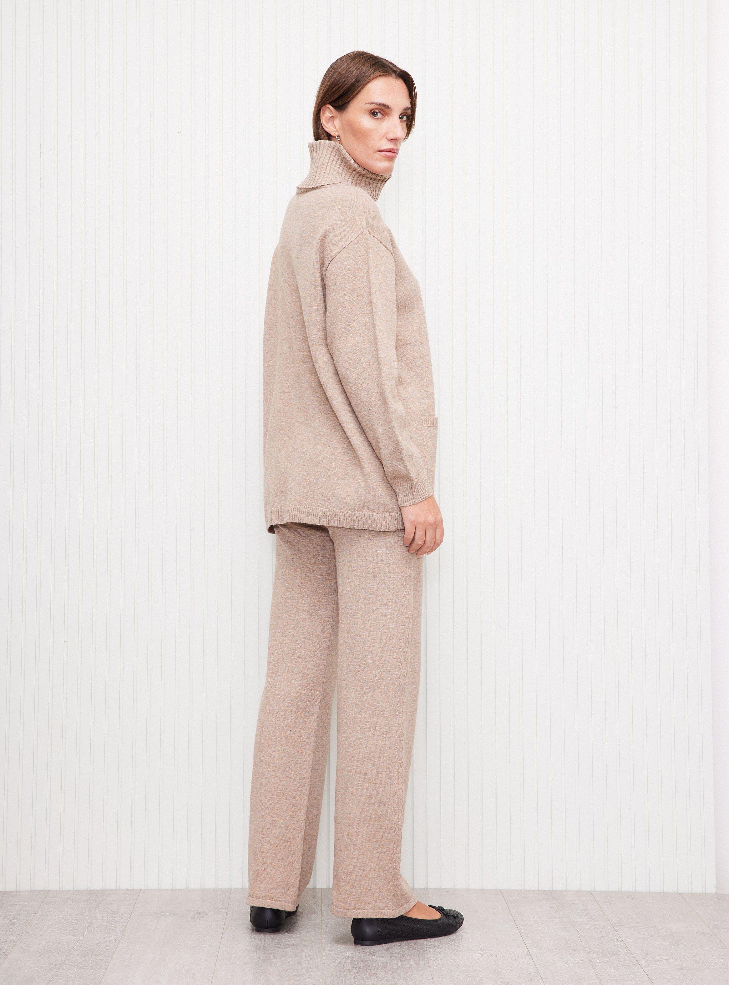 Sweater Cuello Alto Y Bolsillos Set Tejido-5