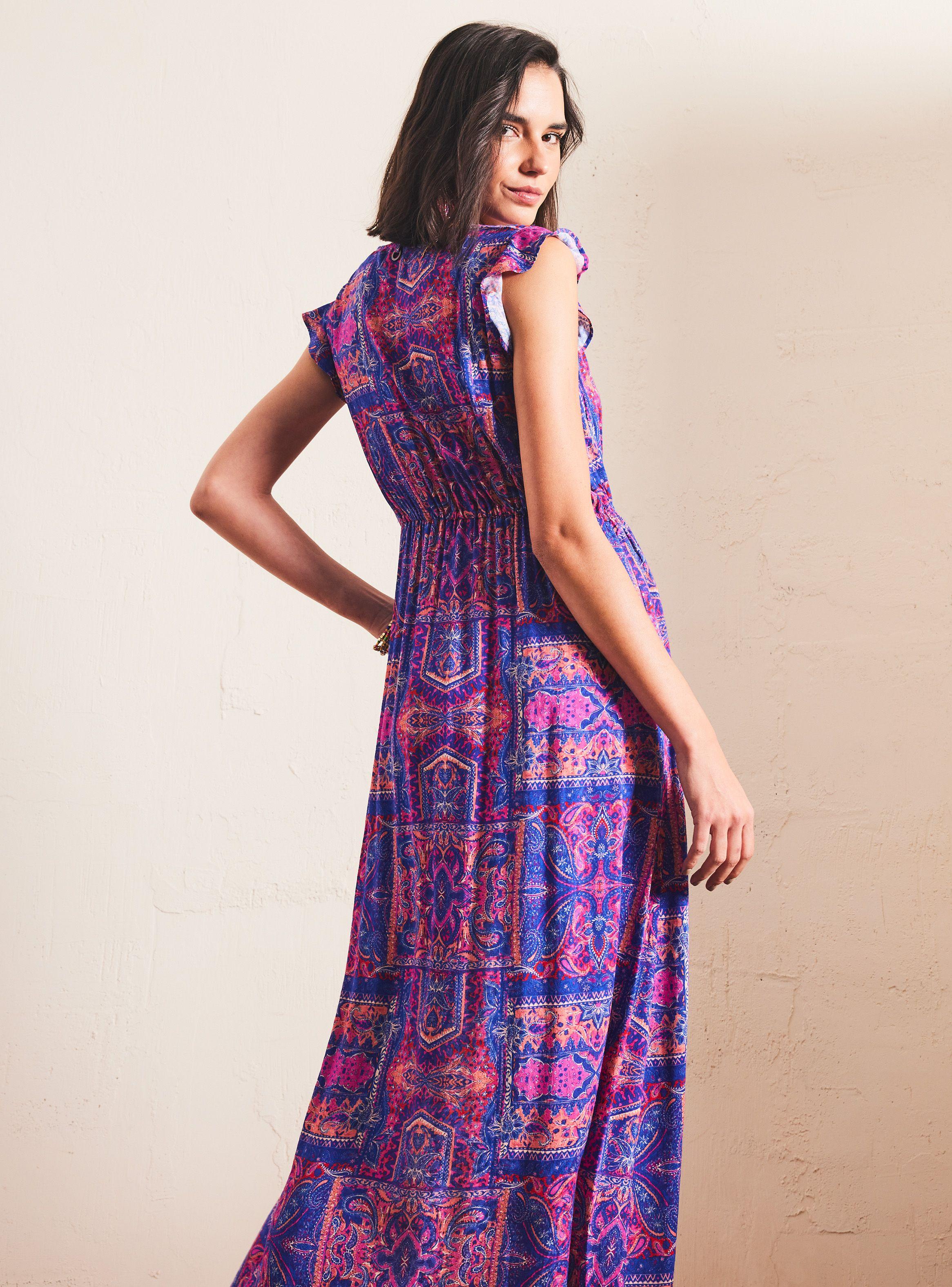 Vestido Estampado y Cintura Elasticada-1