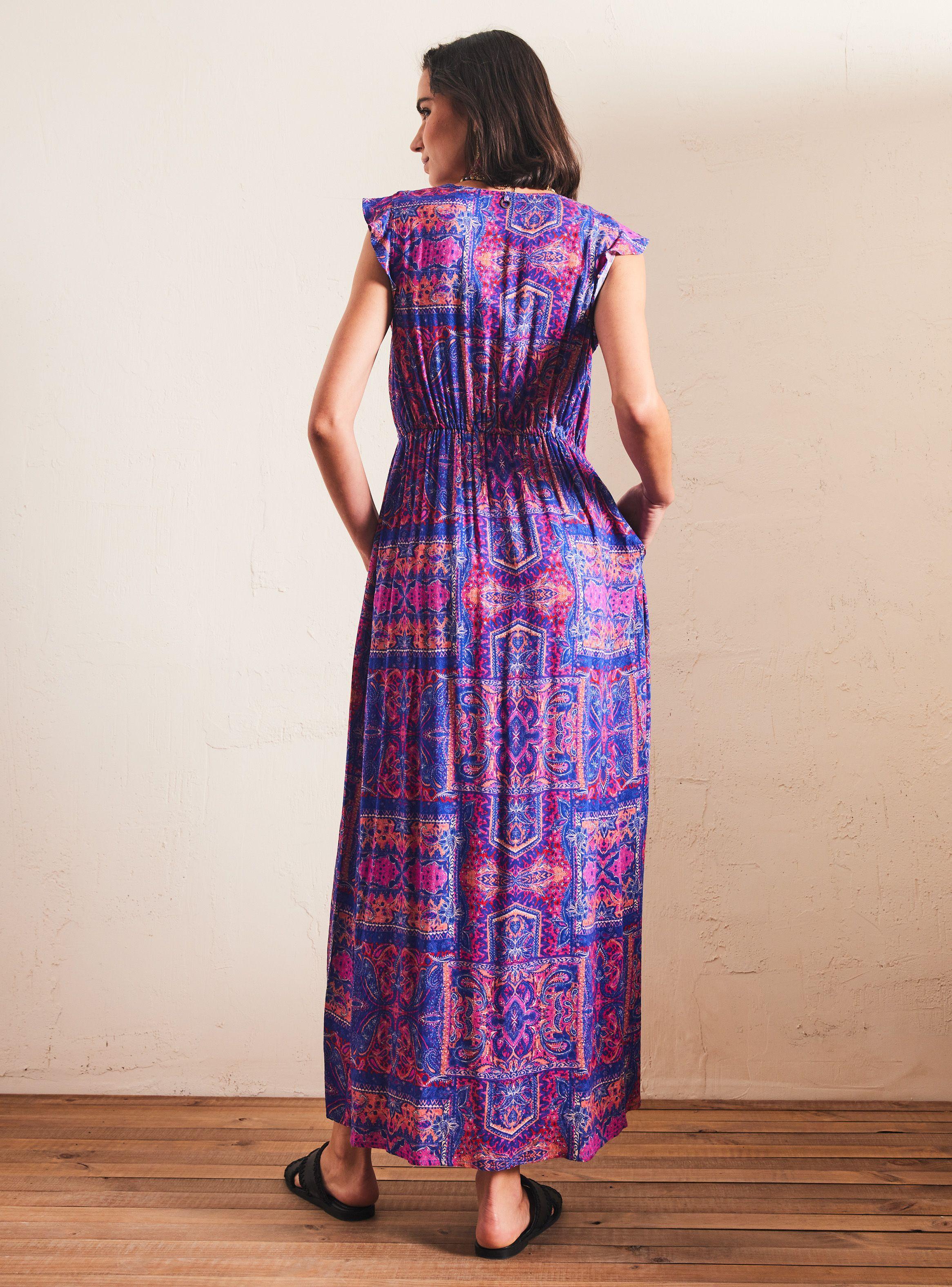 Vestido Estampado y Cintura Elasticada-5