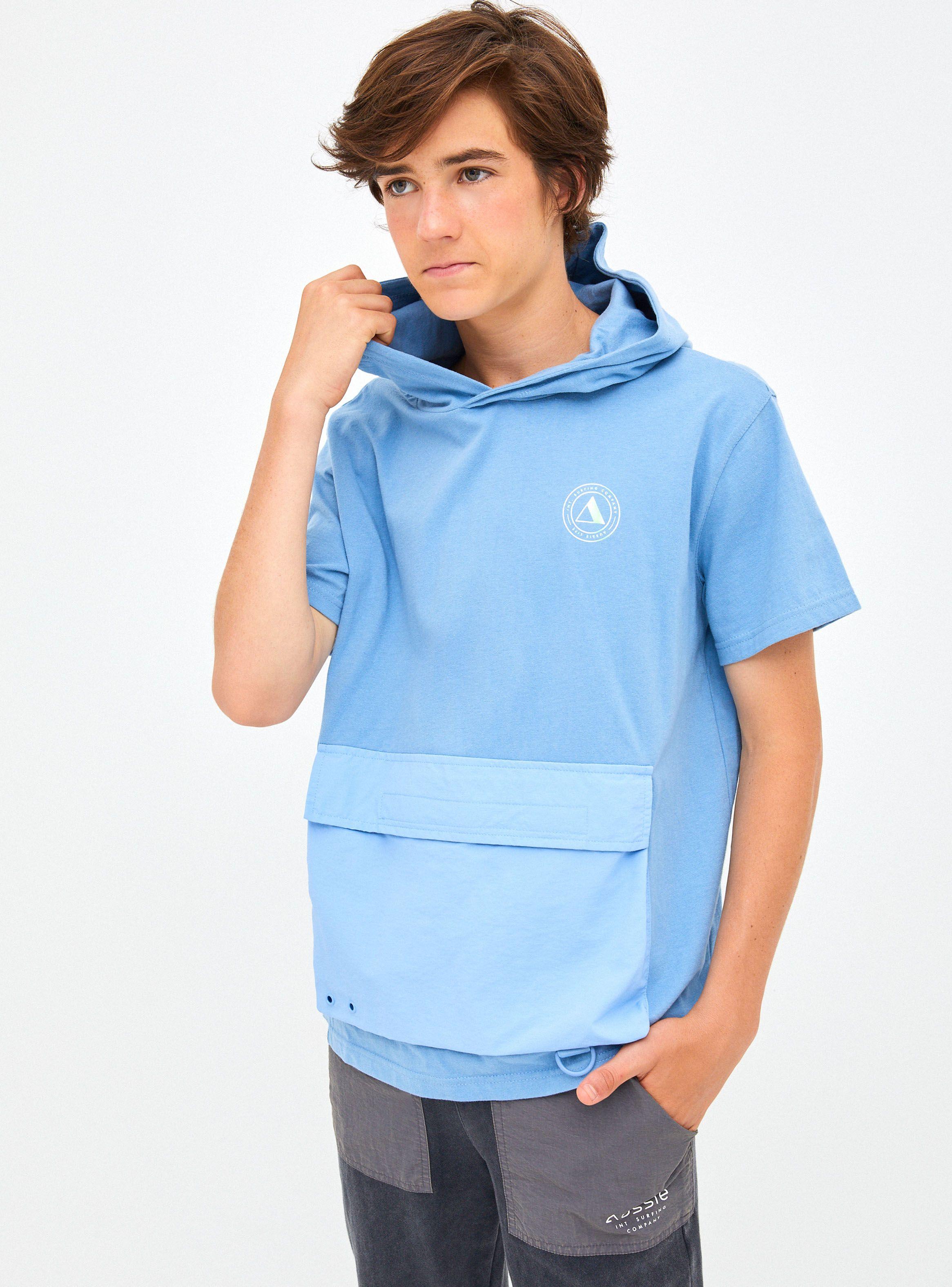 Polera con Gorro y Bolsillo Adelante Acid Wash Niño-0