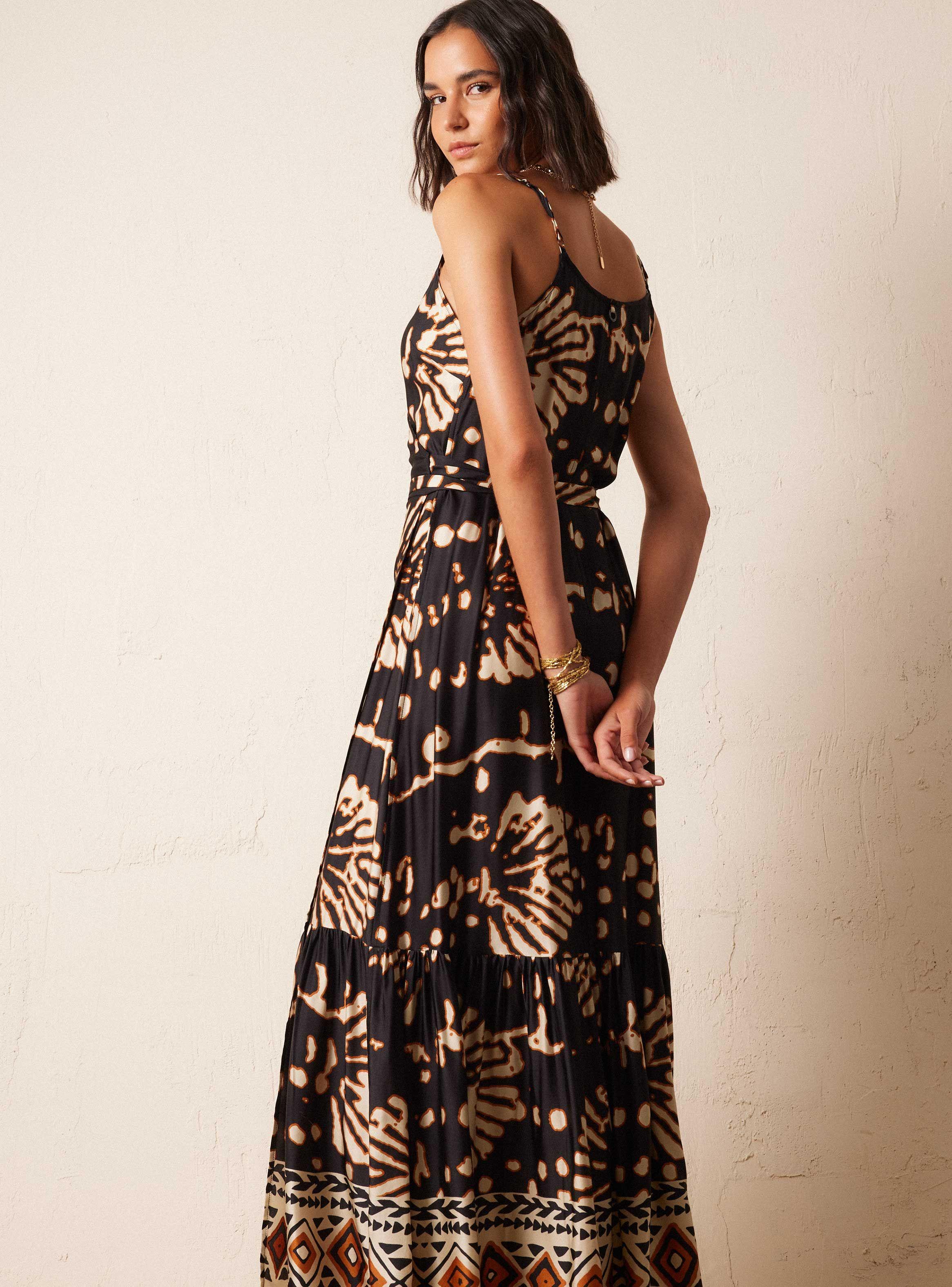 Vestido Estampado con Corte Cruzado-5