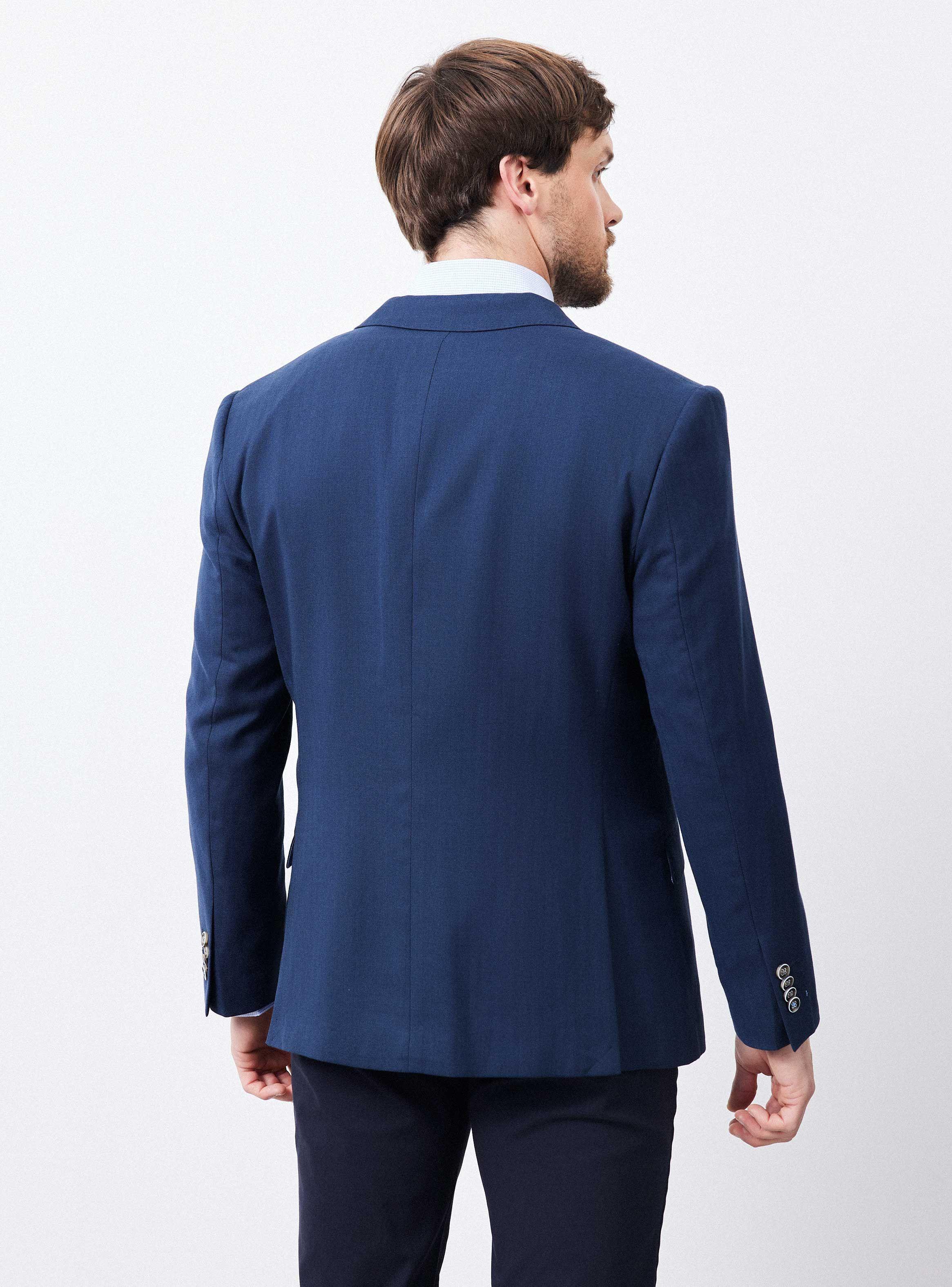 Vestón Recto Slim Fit Tela Lino Espigado-1