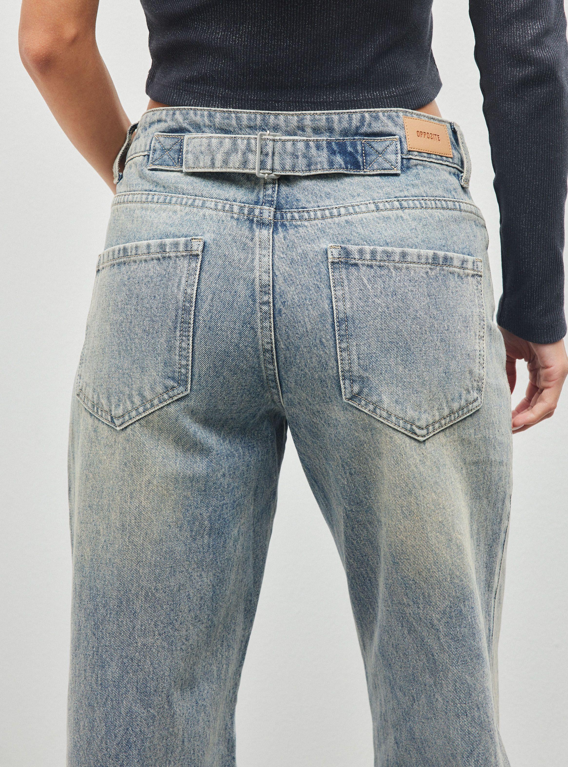 Jeans Rectos Lavado Bitono-3