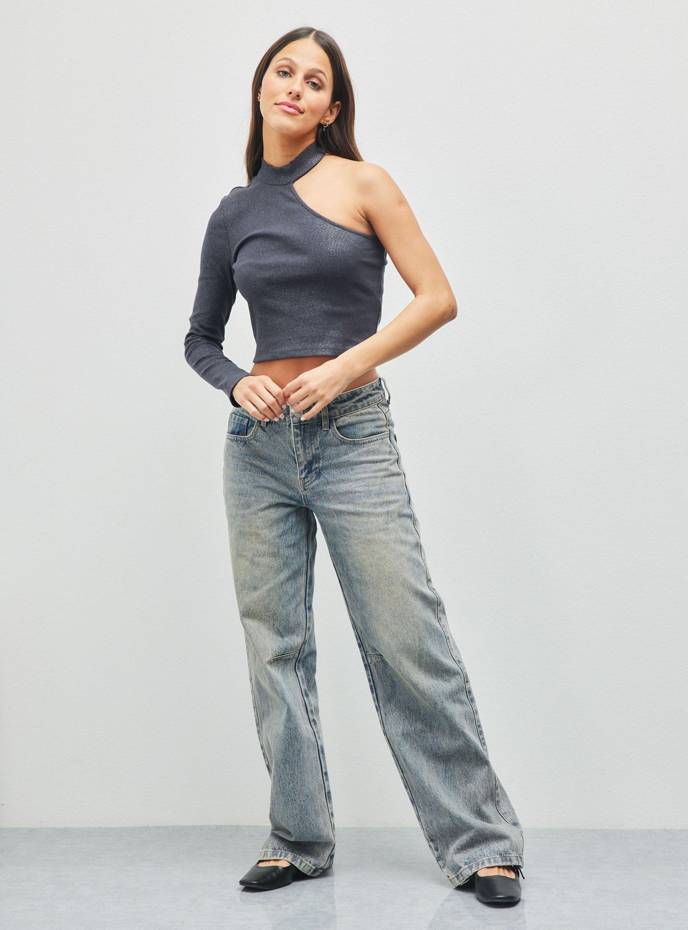 Jeans Rectos Lavado Bitono-4